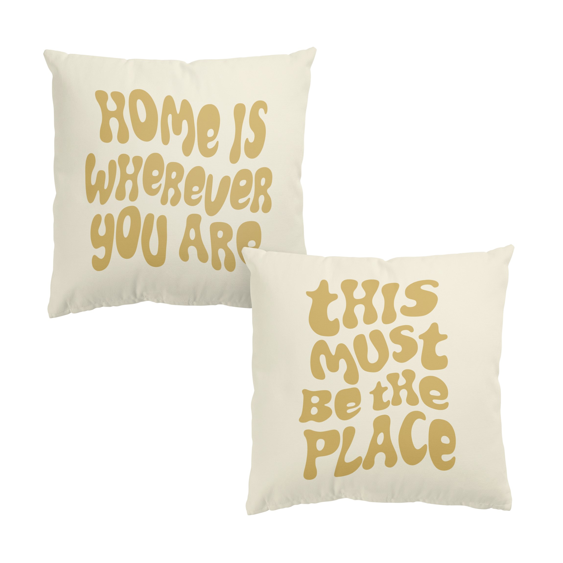Dekokissen 2er Set Home is - Sprüche Set beige