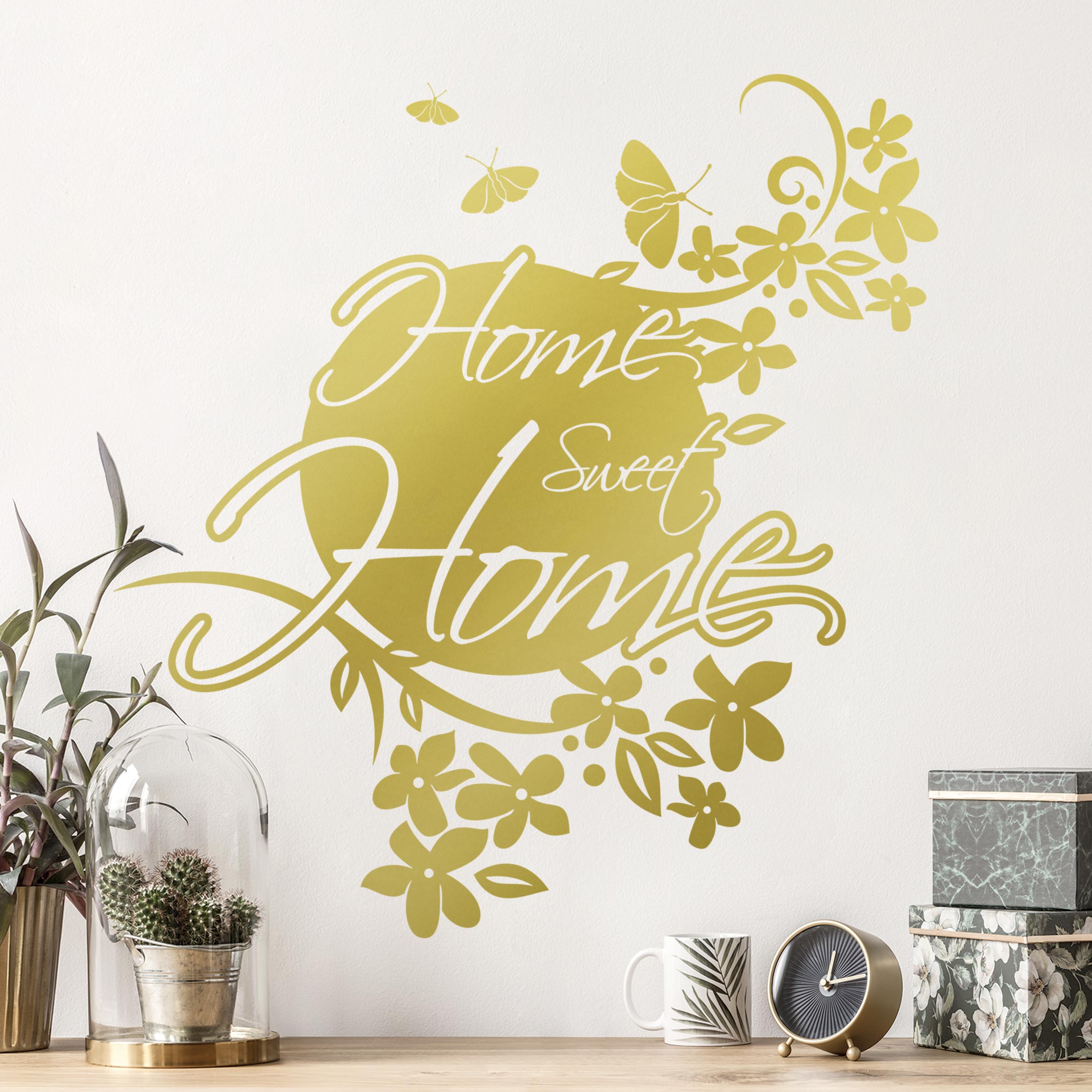 Wandtattoo Home Sweet Home Floral