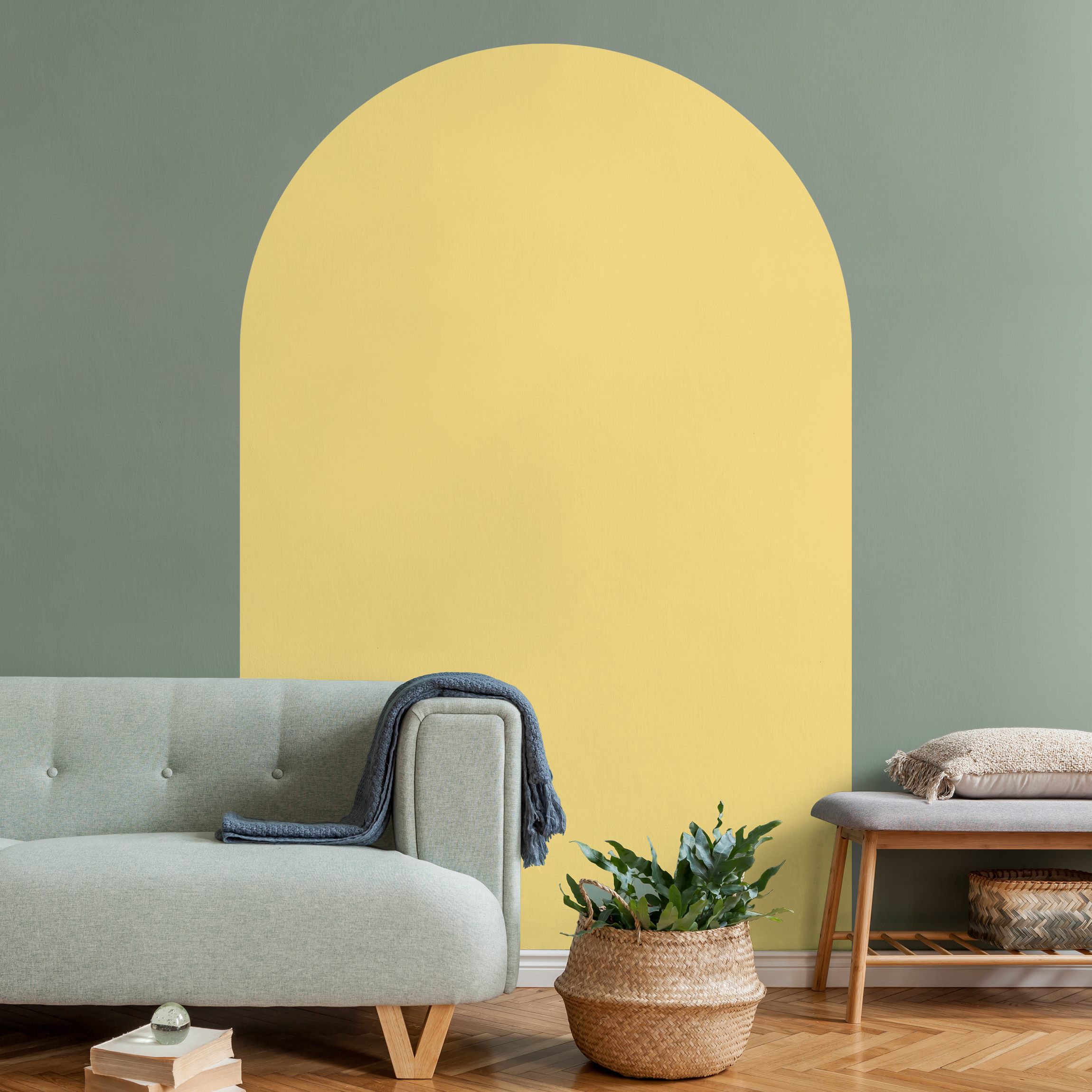 Rundbogen Tapete Honig