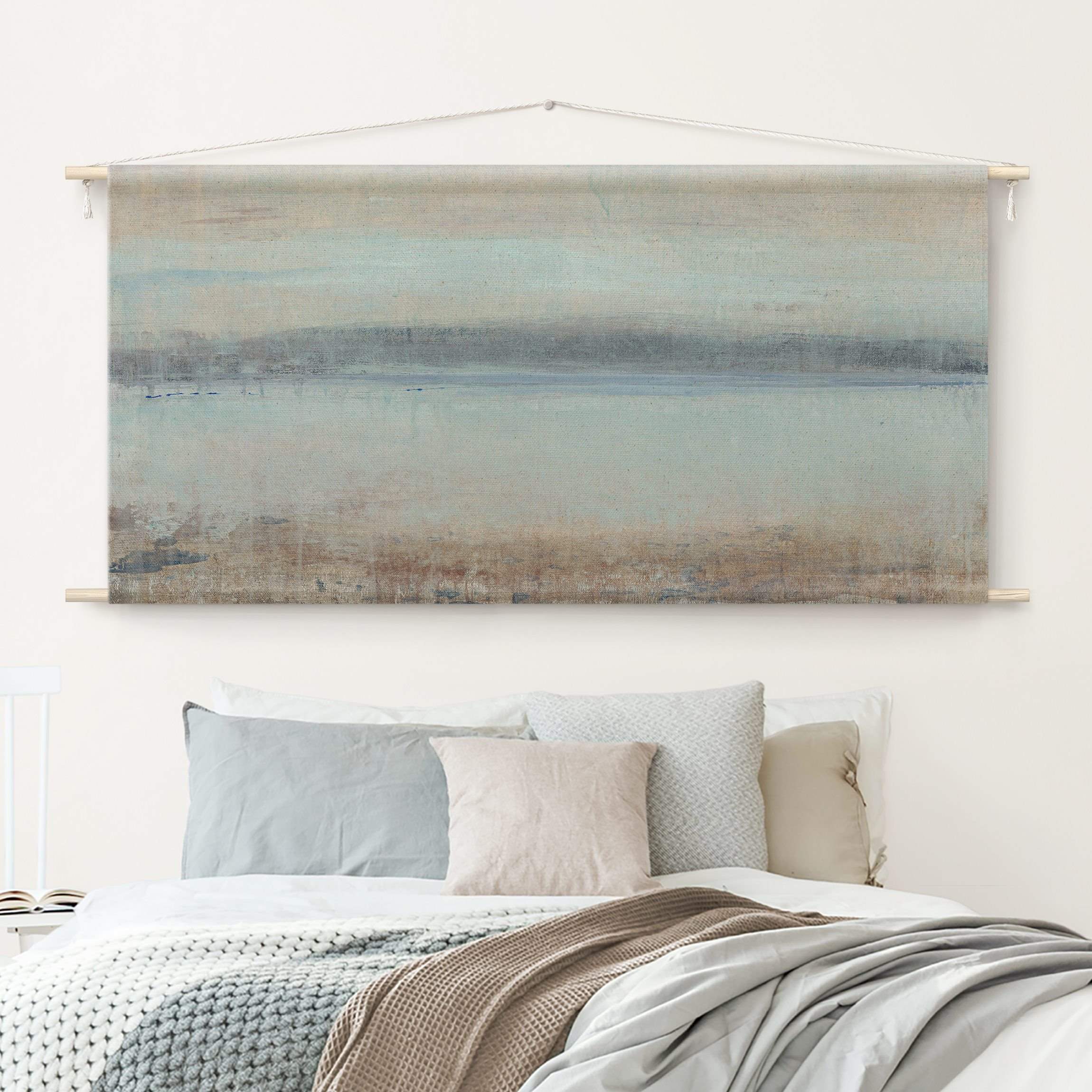 Wandteppich Horizont über Blau I