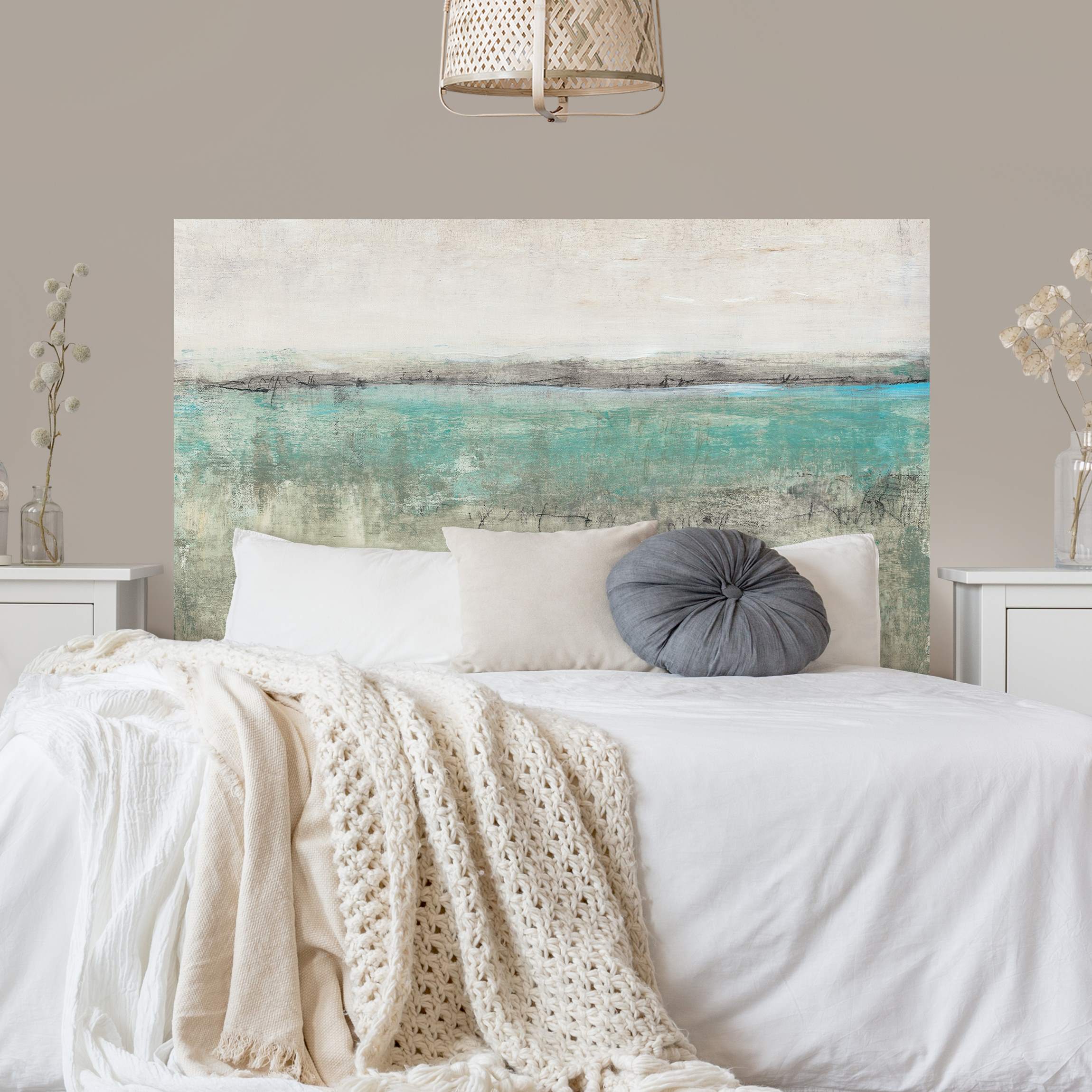 Kopfteil Bett Horizont über Türkis I