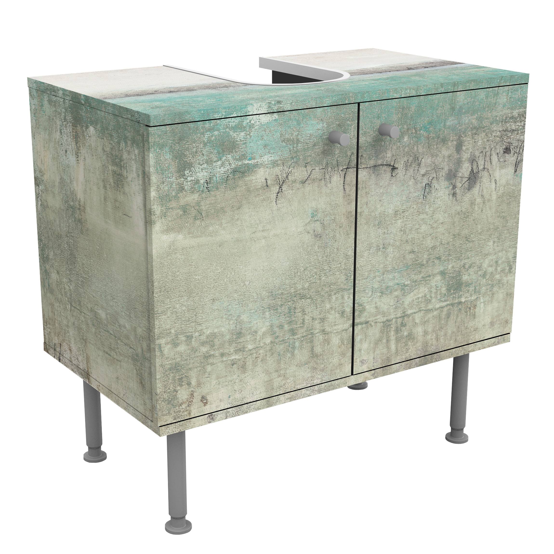 Waschbeckenunterschrank Horizont über Türkis I