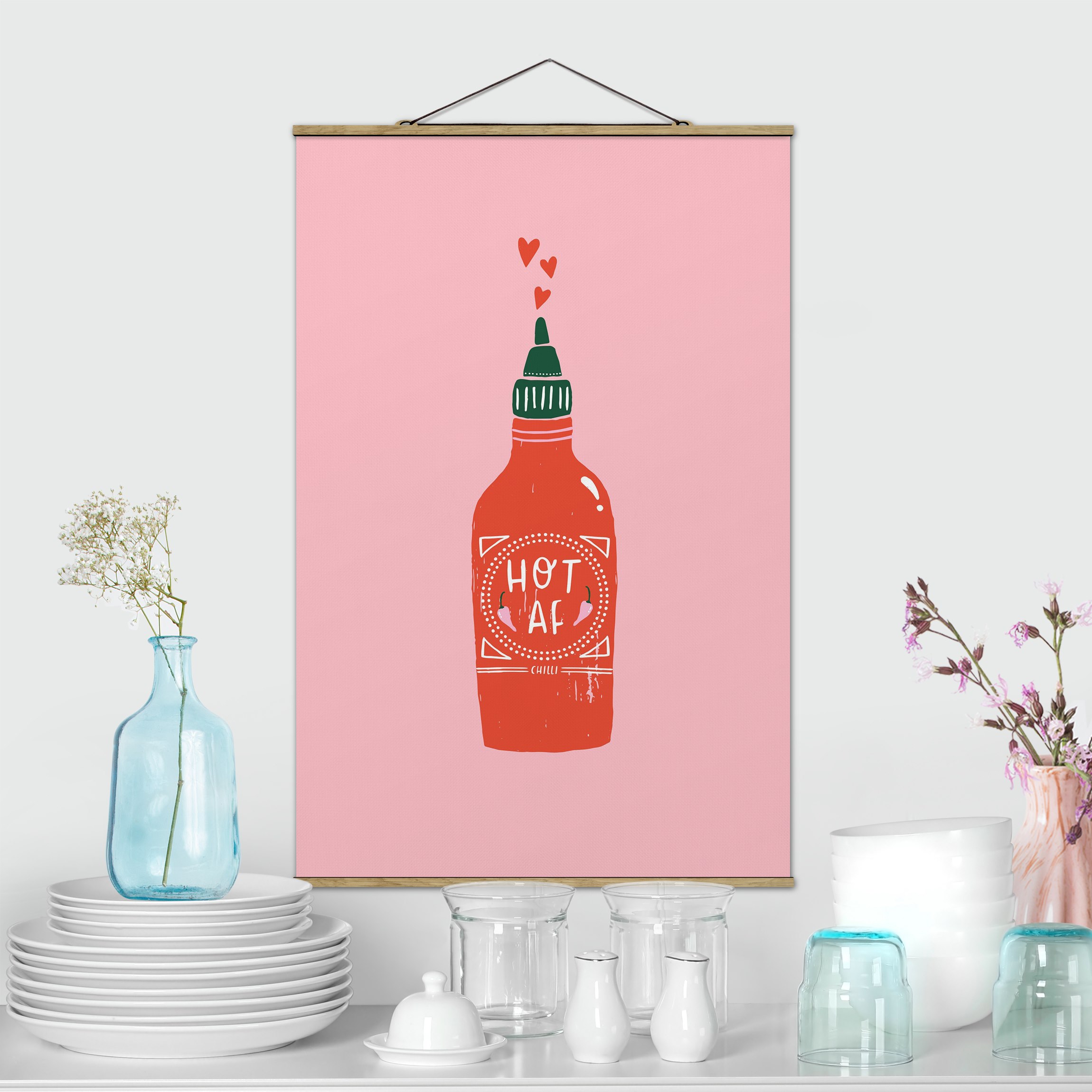 Stoffbild mit Posterleisten Hot AF Chilli