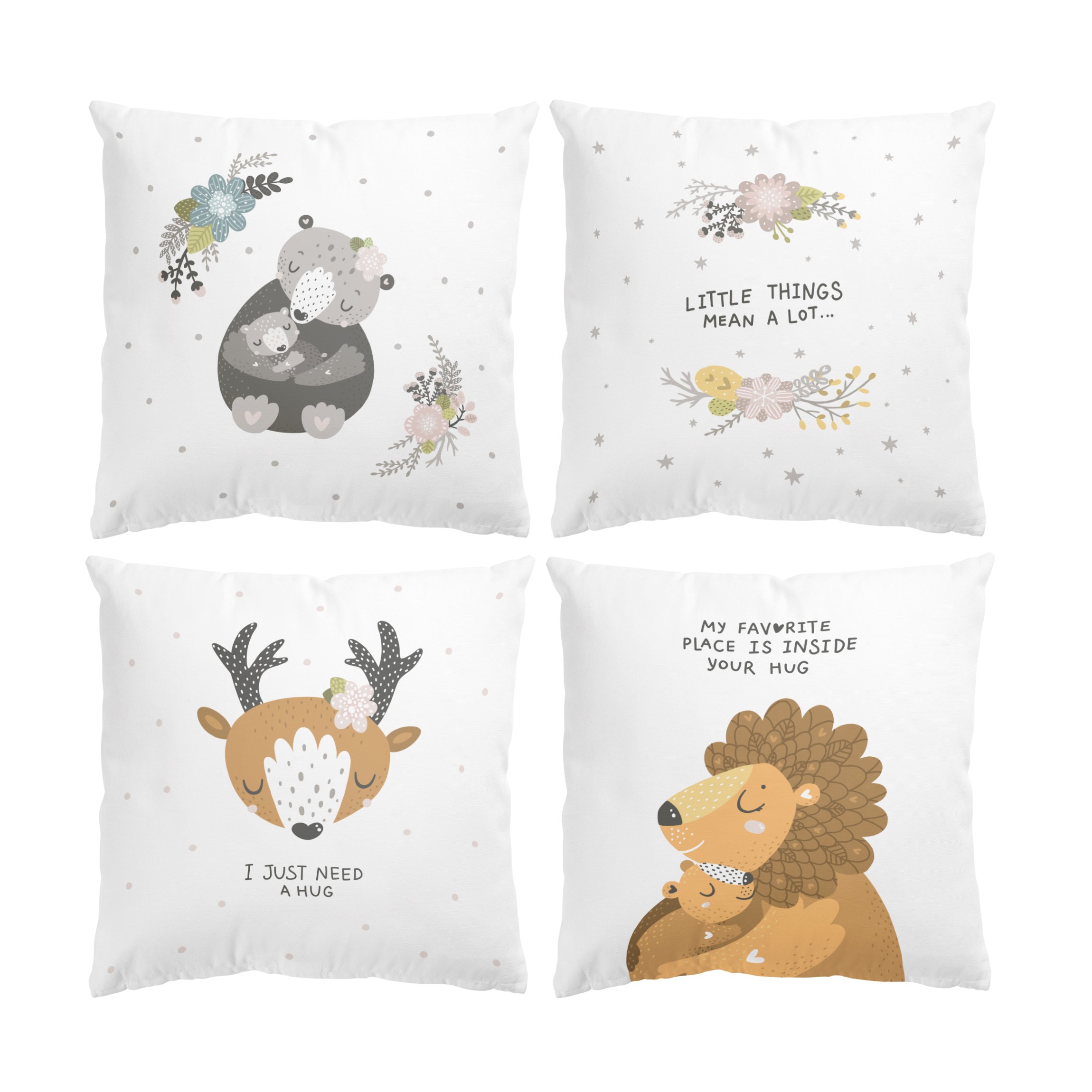 Dekokissen 4er Set I just need a hug Set III