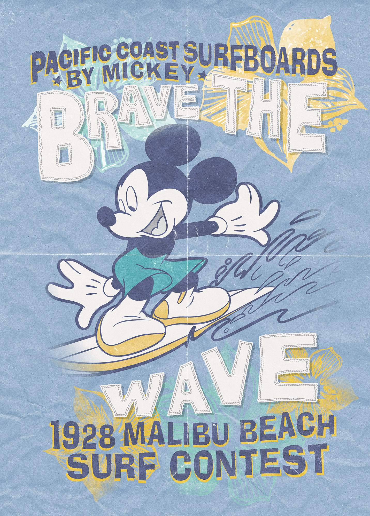 Fototapete Mickey Brave the Wave