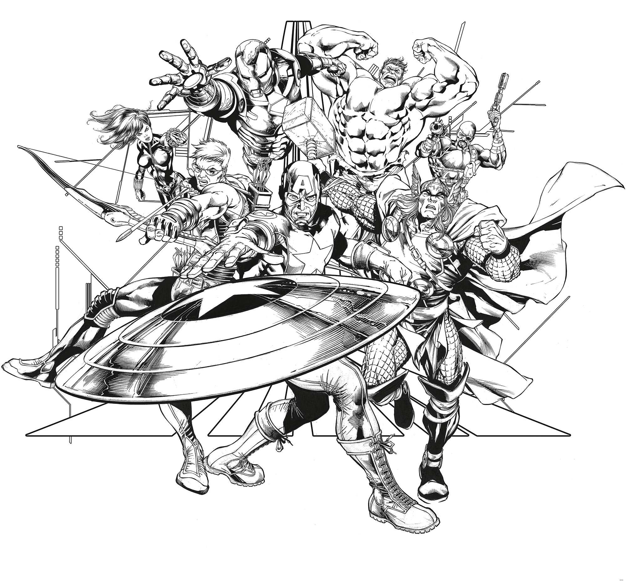Fototapete Avengers Black and White