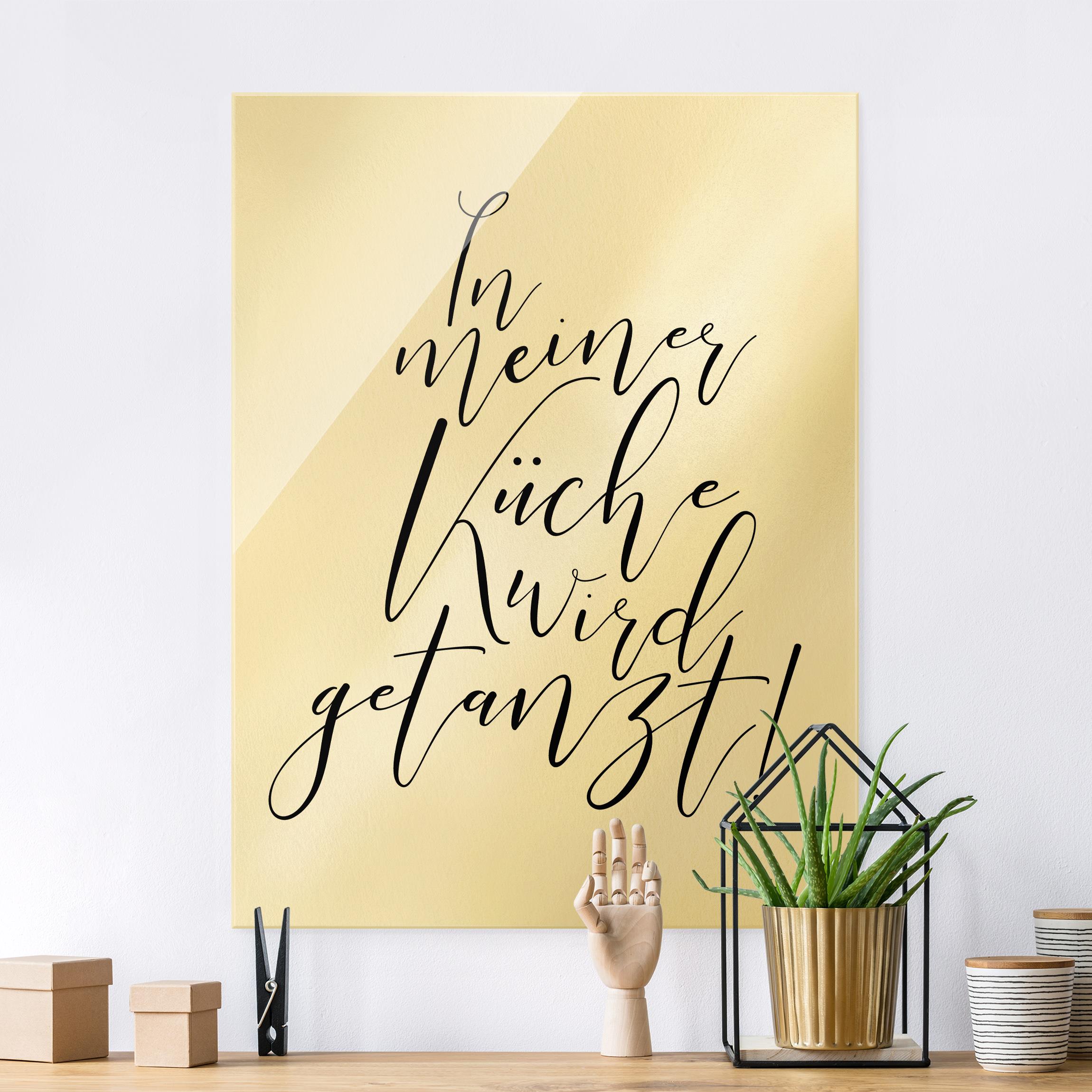 Glasbild In meiner Küche wird getanzt