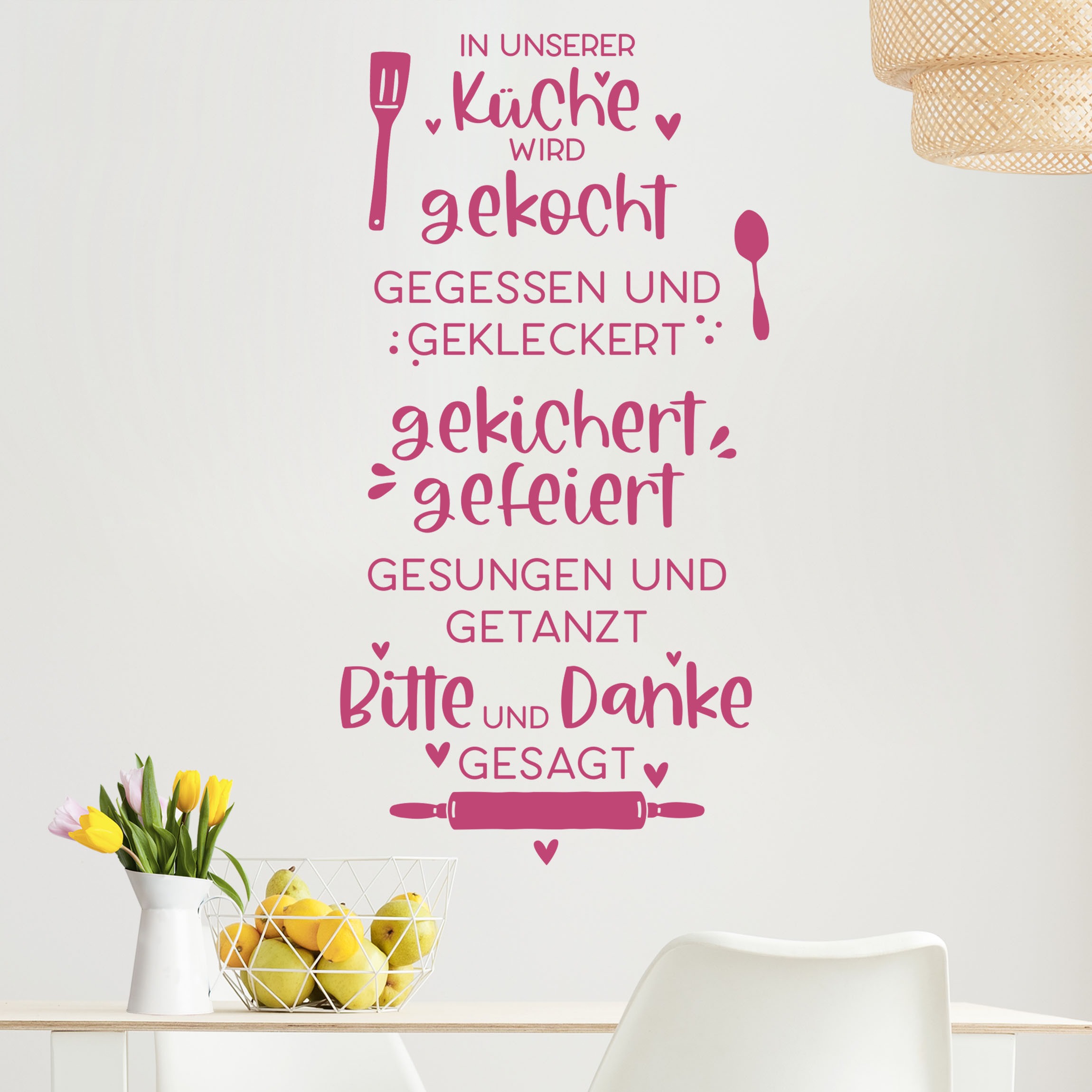 Wandtattoo In unserer Küche wird gekocht