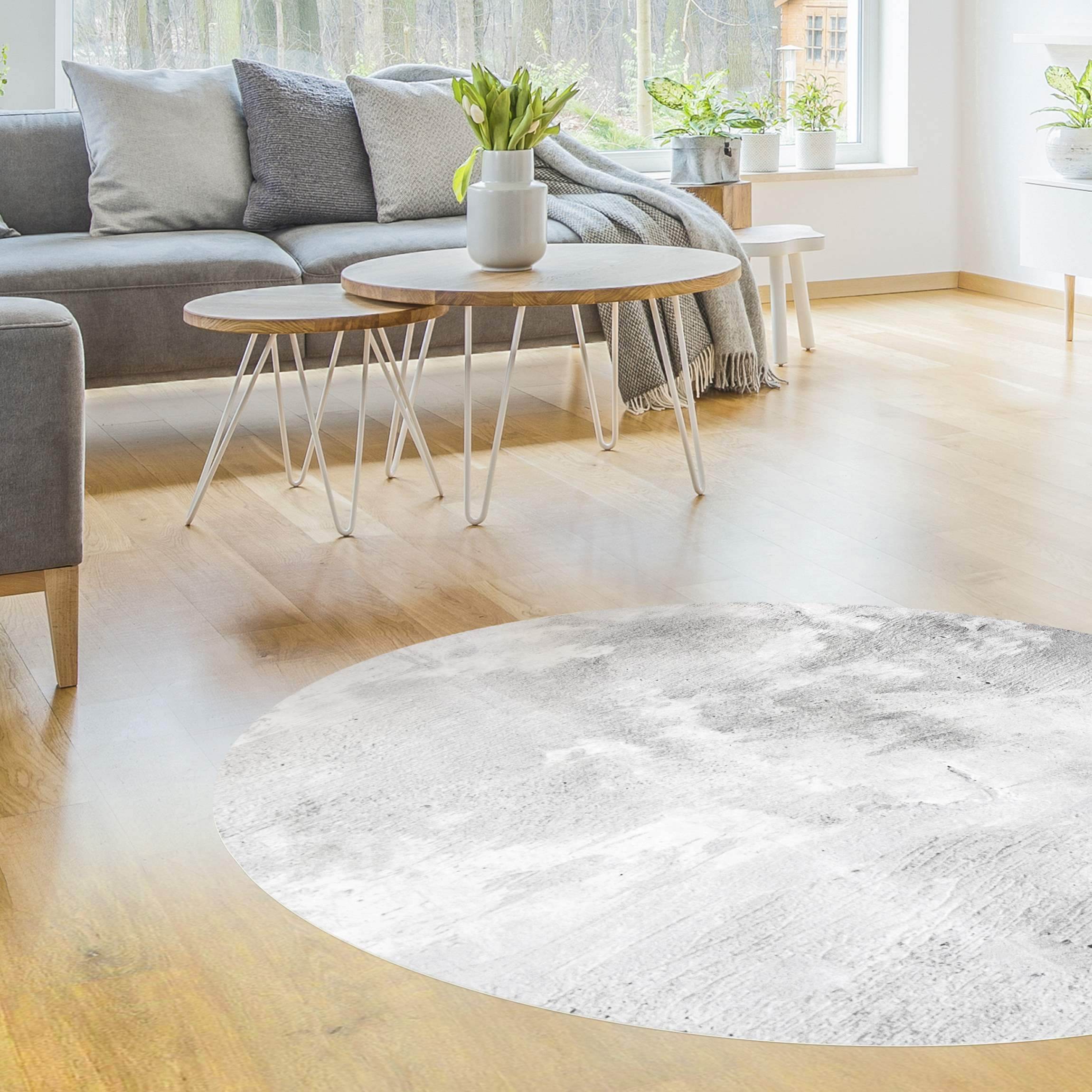 Runder Vinyl-Teppich Industrie-Look Betonoptik