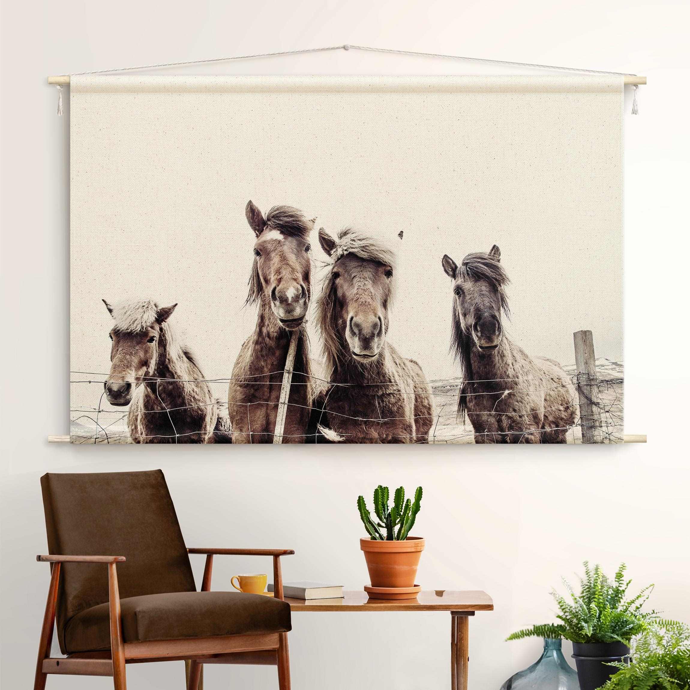 Wandteppich Island Pferde