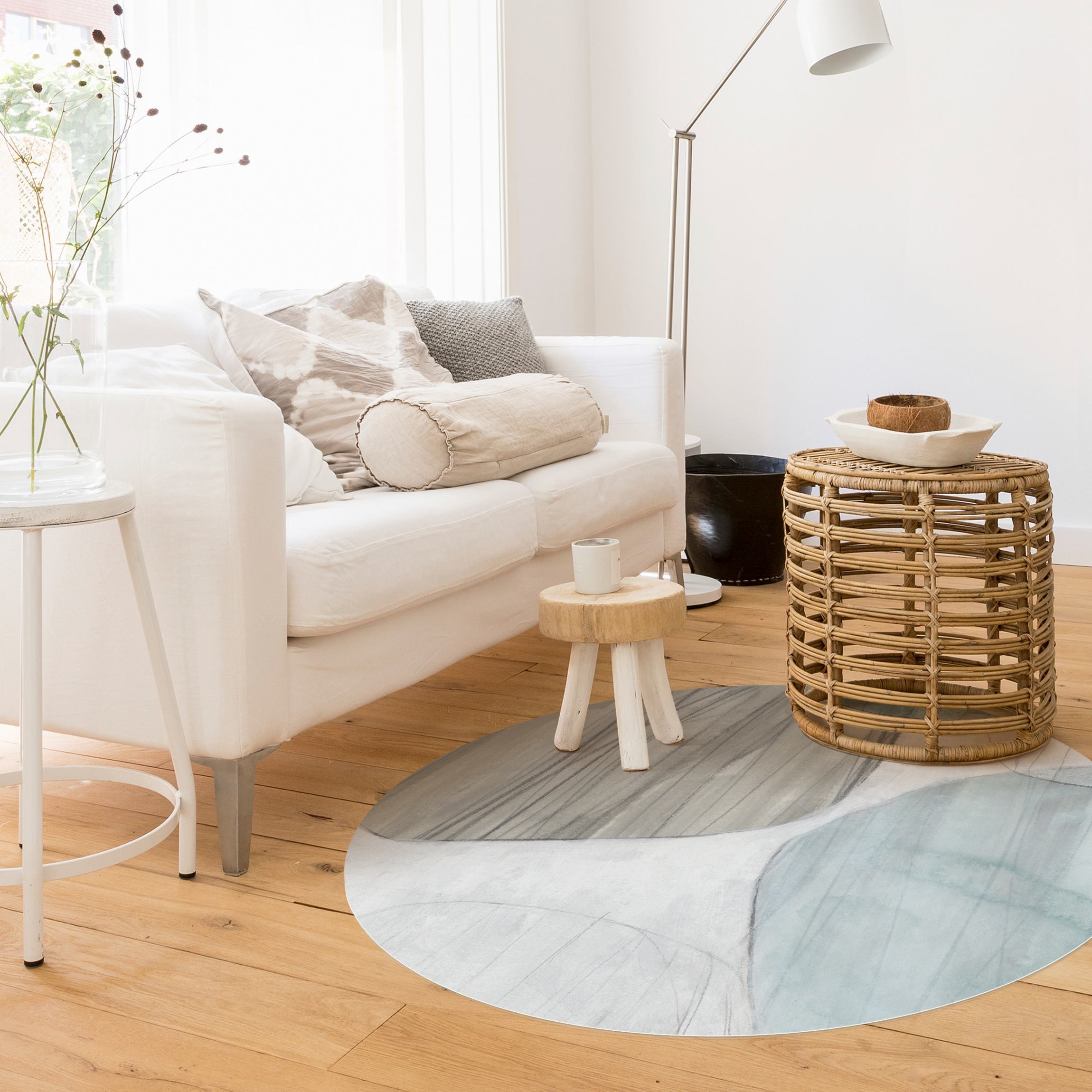 Runder Vinyl-Teppich Jadesteine III