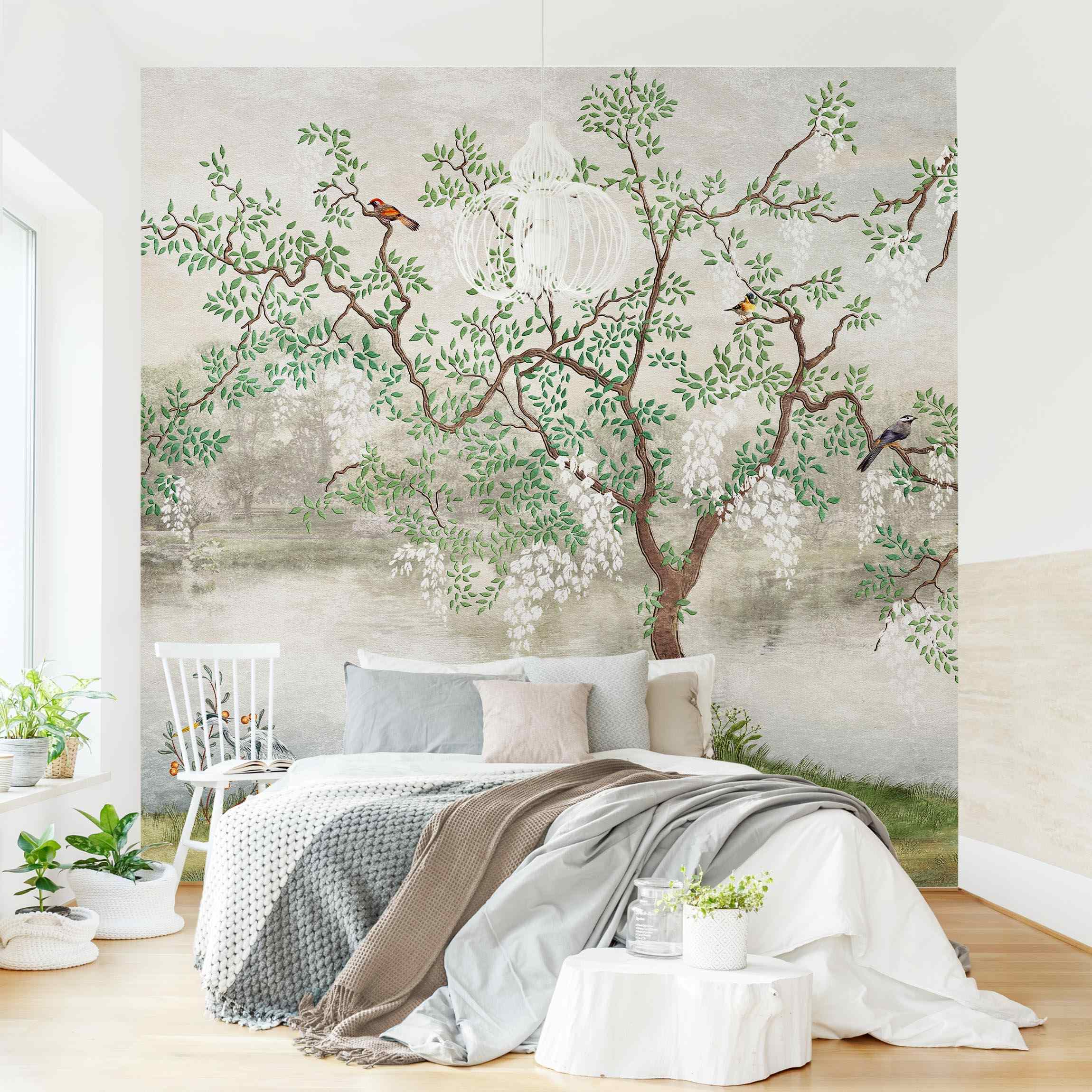 Fototapete Japanischer Garten im Nebel