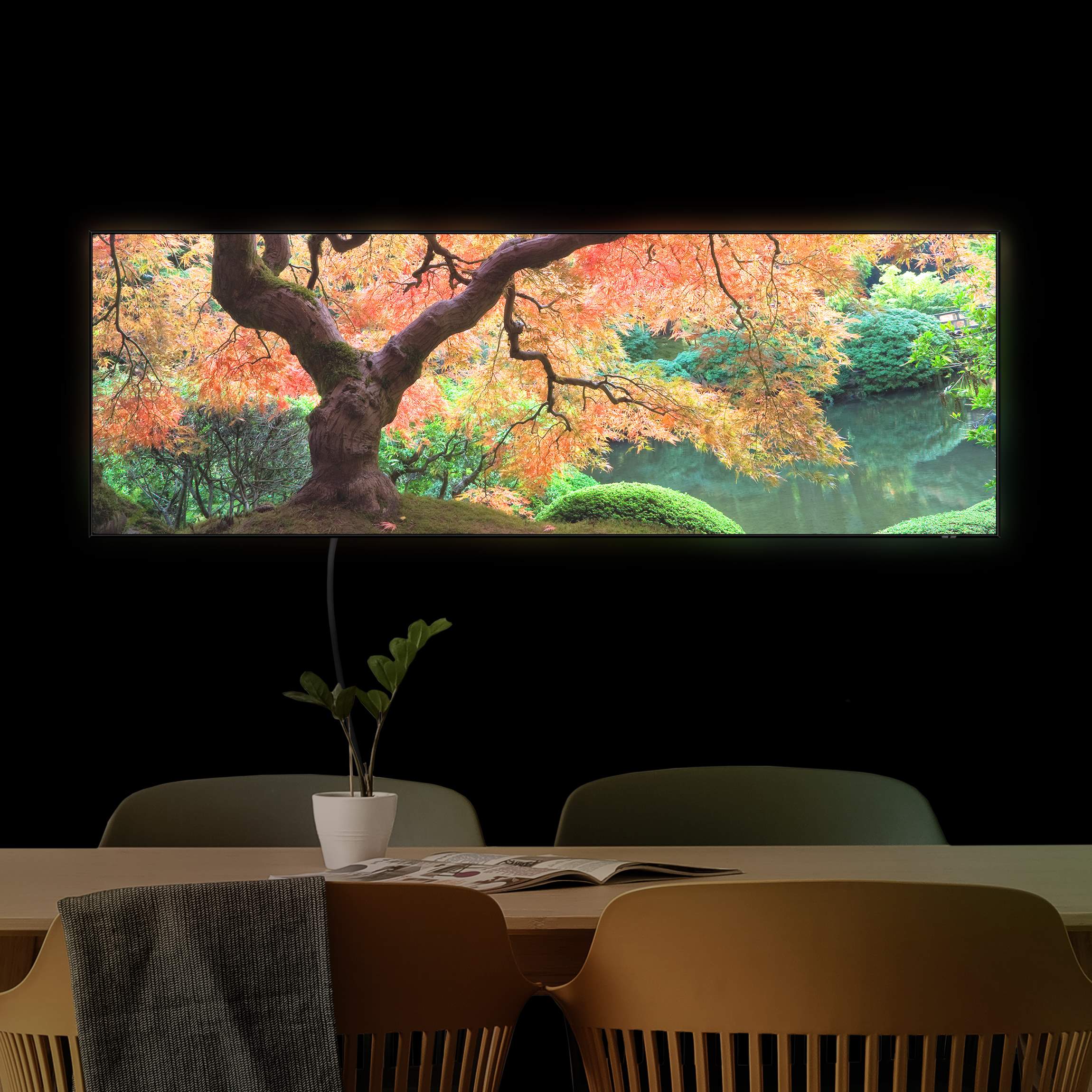 LED-Wechselbild Japanischer Garten