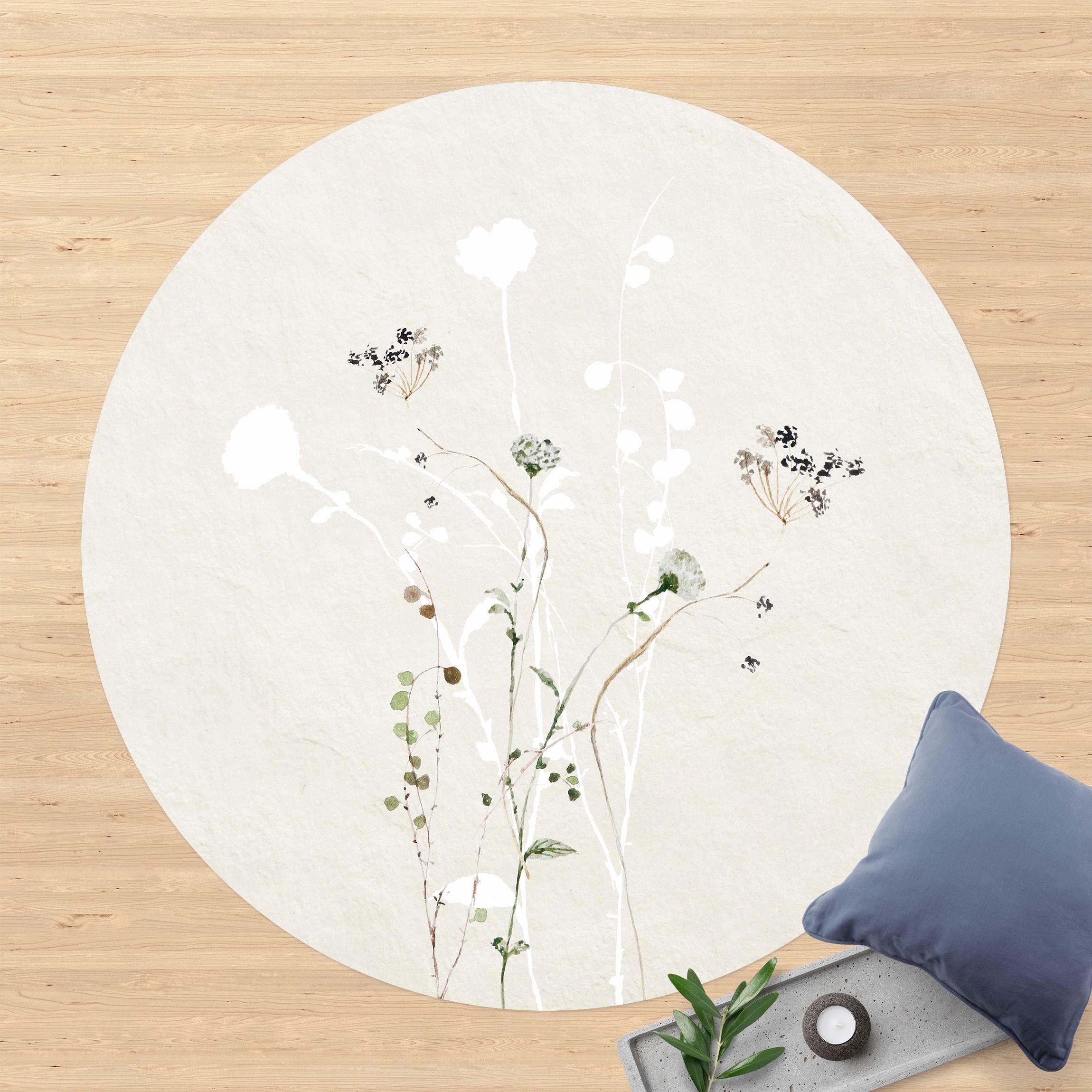 Runder Vinyl-Teppich Japanisches Ikebana II
