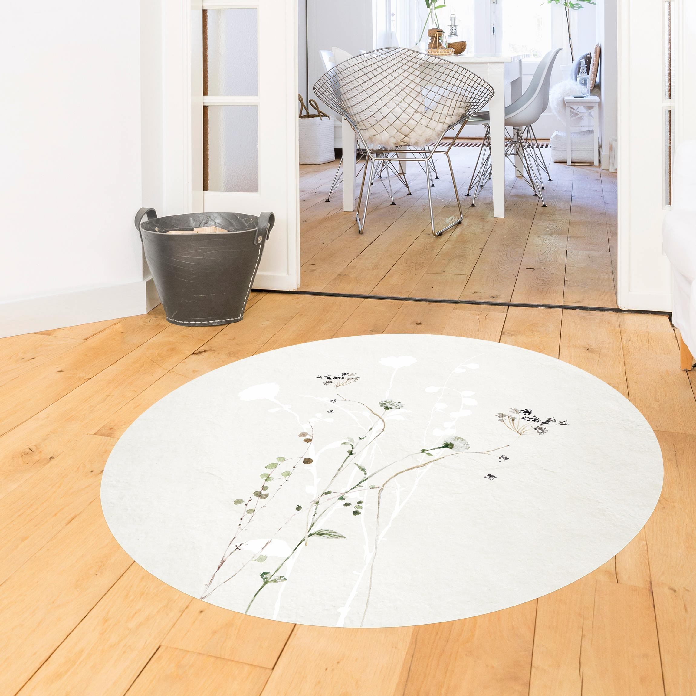 Runder Vinyl-Teppich Japanisches Ikebana II