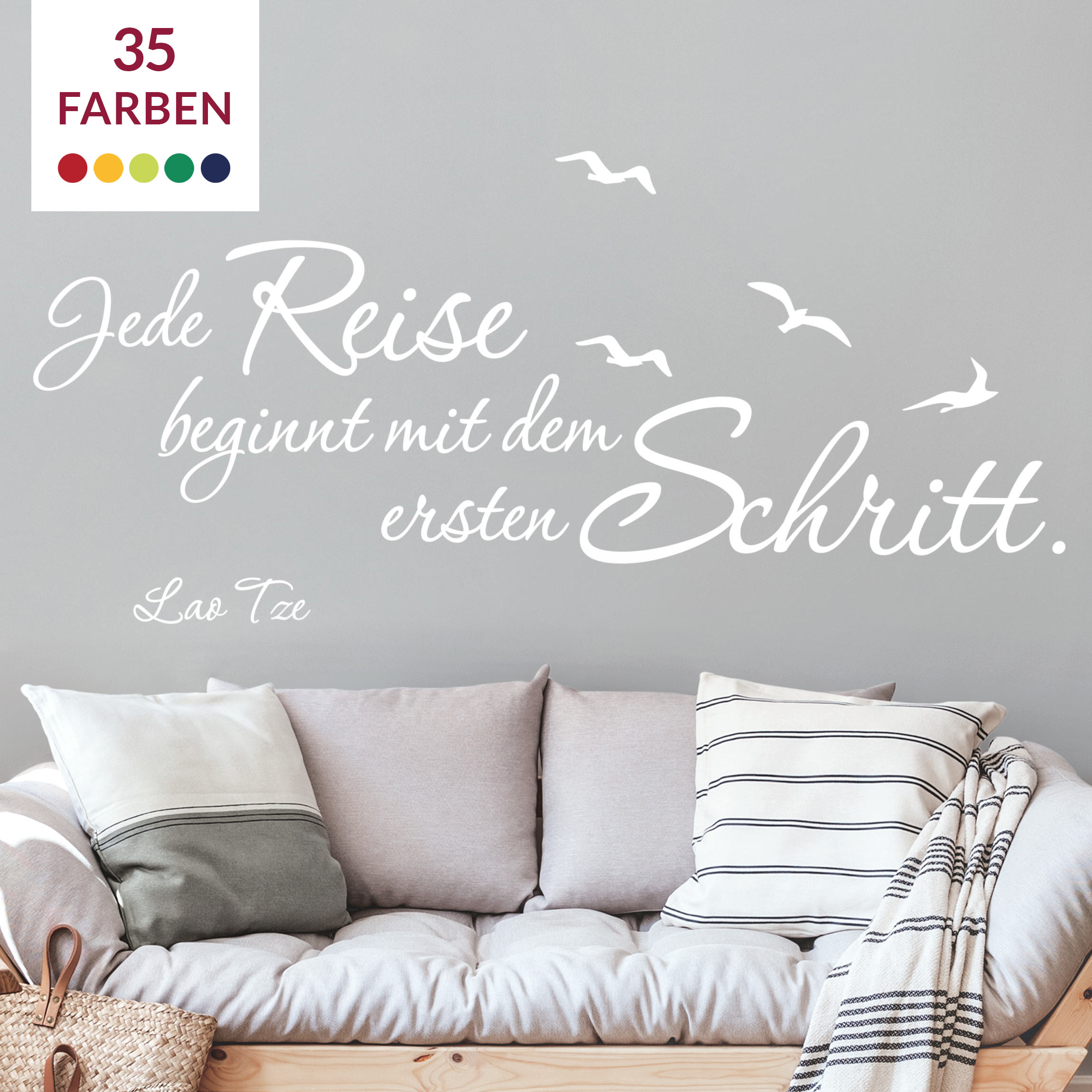 Wandtattoo Spruch Jede Reise beginnt