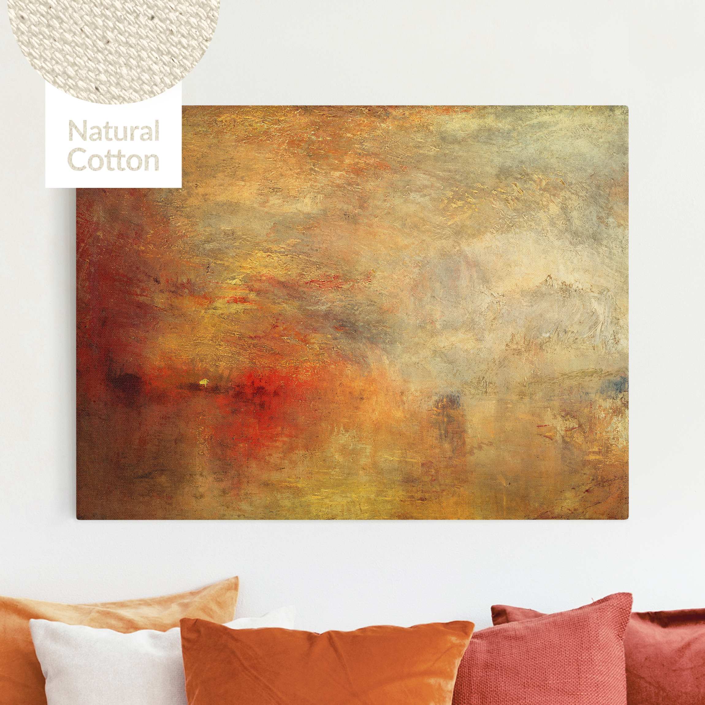 Leinwandbild auf Canvas Natural Joseph Mallord William Turner - Sonnenuntergang über einem See