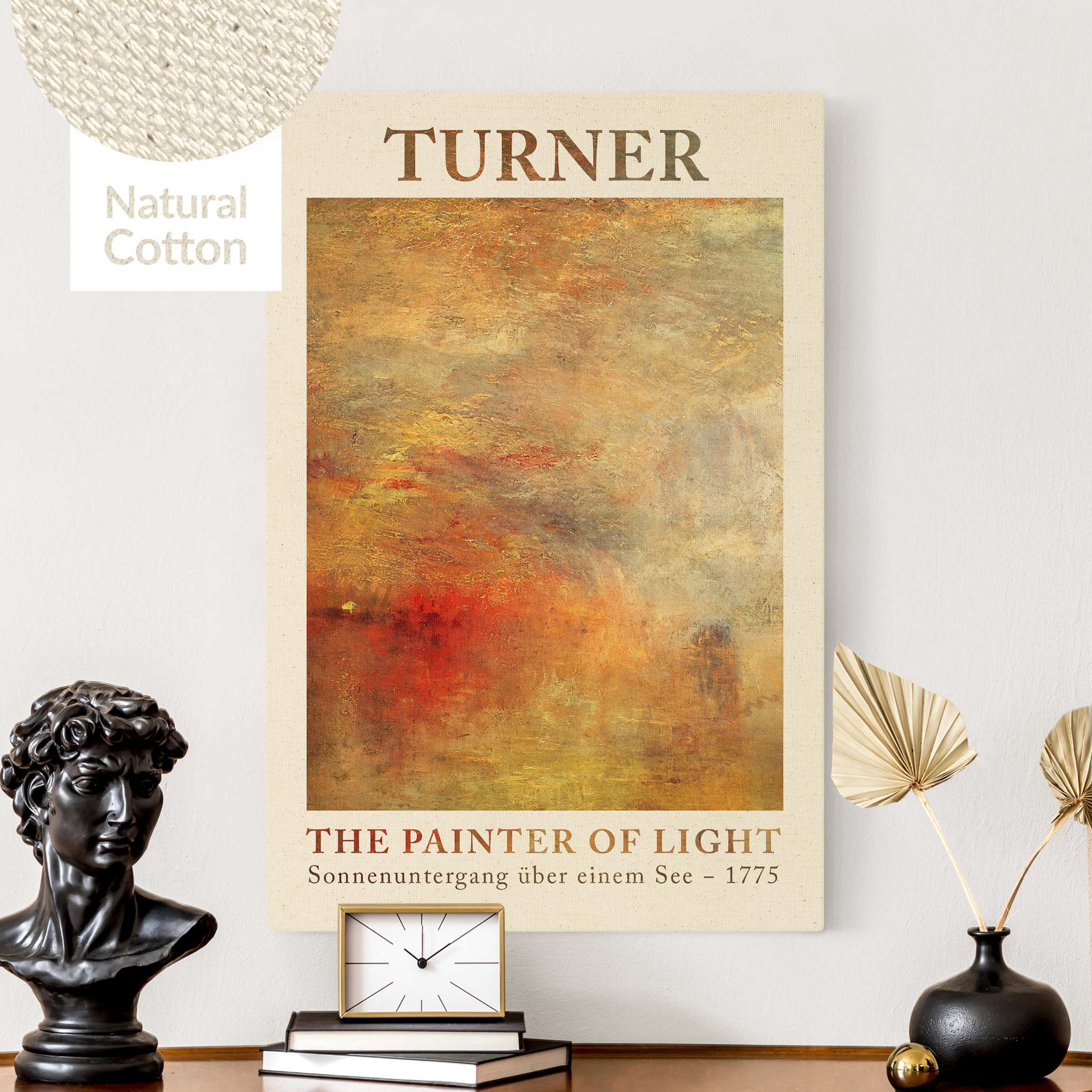 Leinwandbild auf Canvas Natural Joseph Mallord William Turner - Sonnenuntergang über einem See - Museumsedition