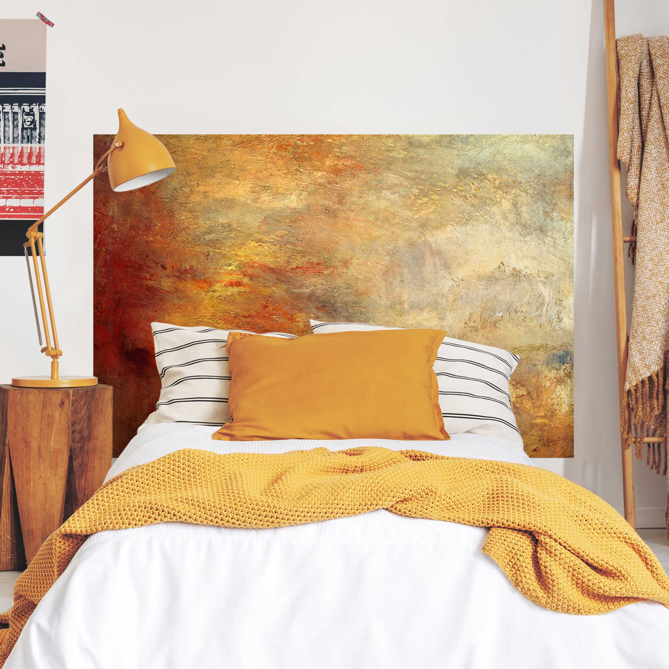 Kopfteil Bett Joseph Mallord William Turner - Sonnenuntergang über einem See