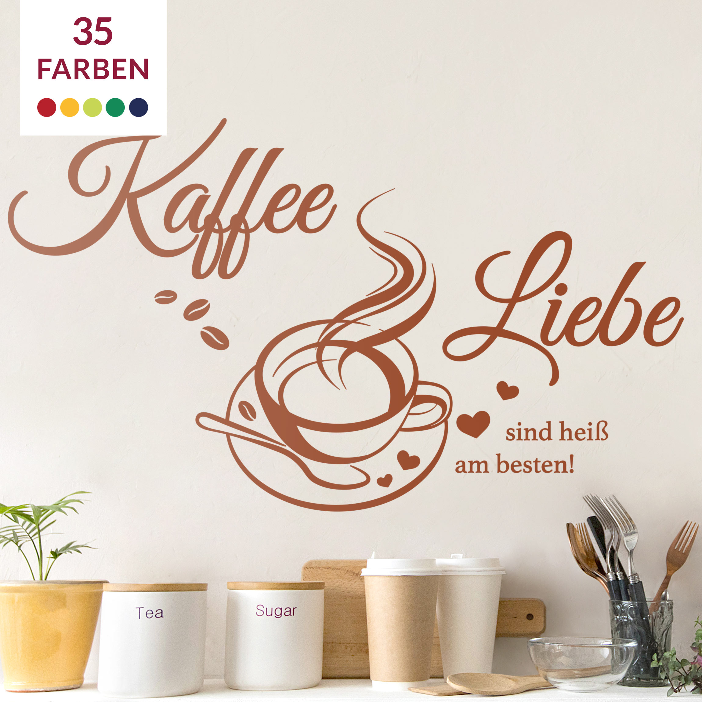 Wandtattoo Küchenspruch Kaffee & Liebe