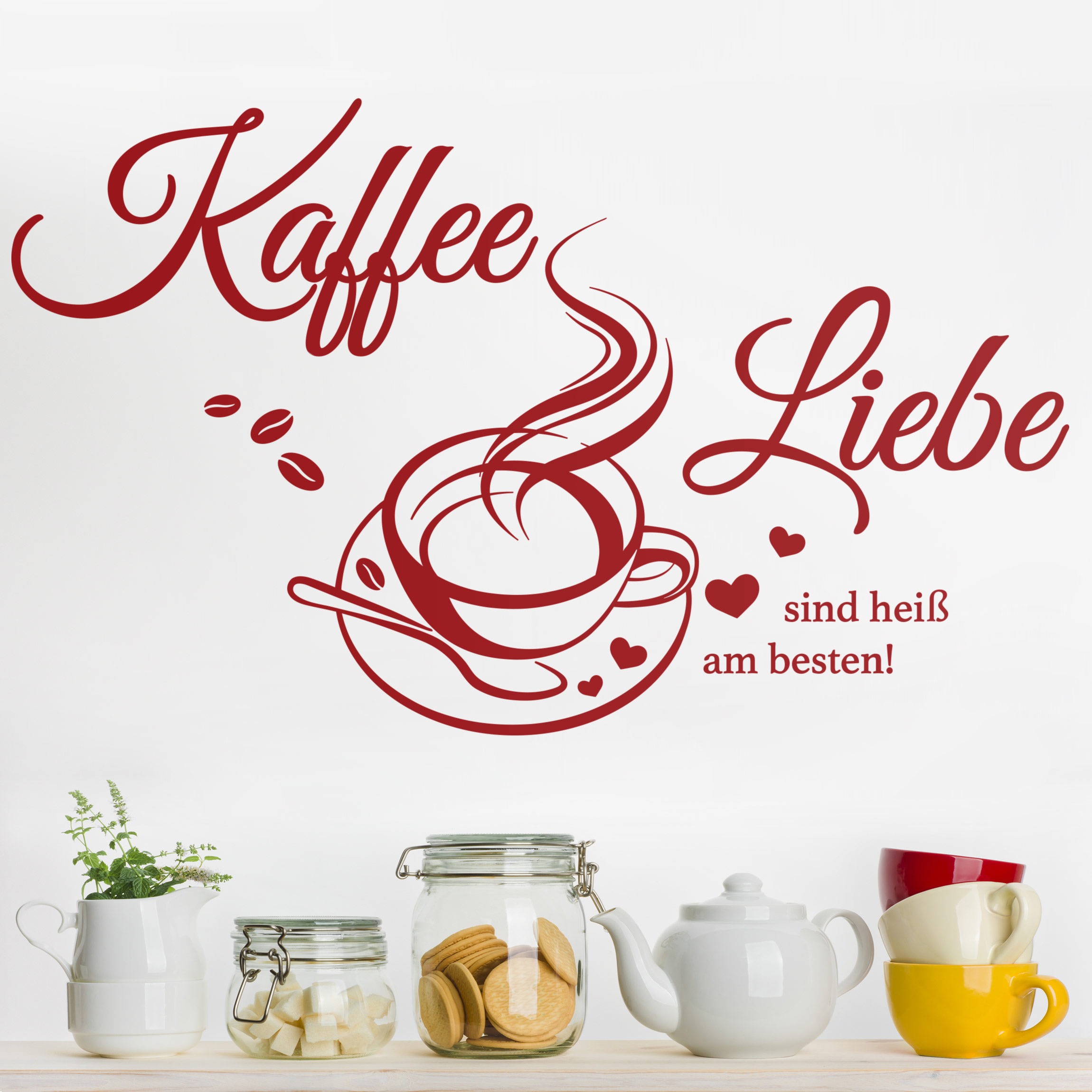 Wandtattoo Kaffee & Liebe