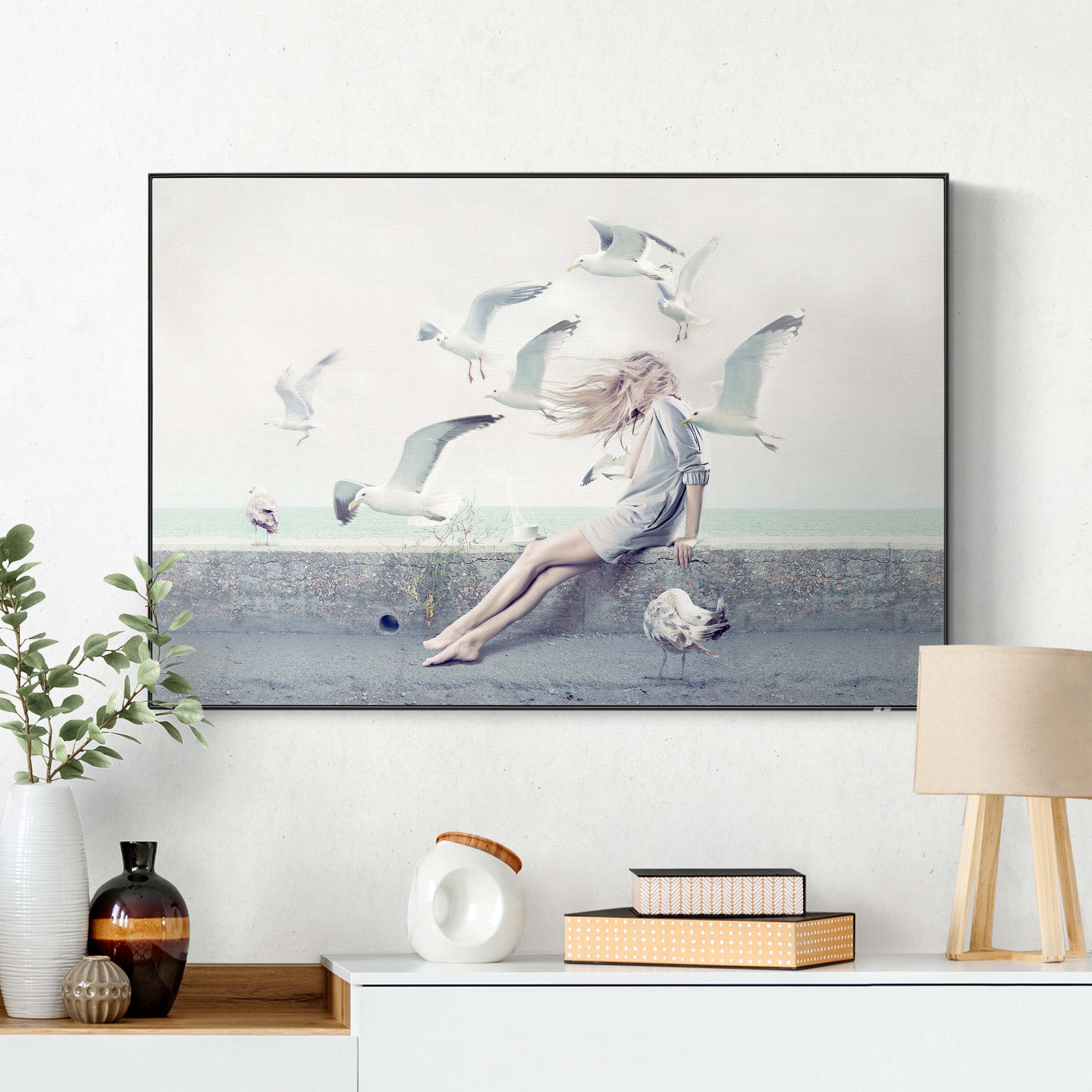 Akustik-Wechselbild Kaffee am Meer