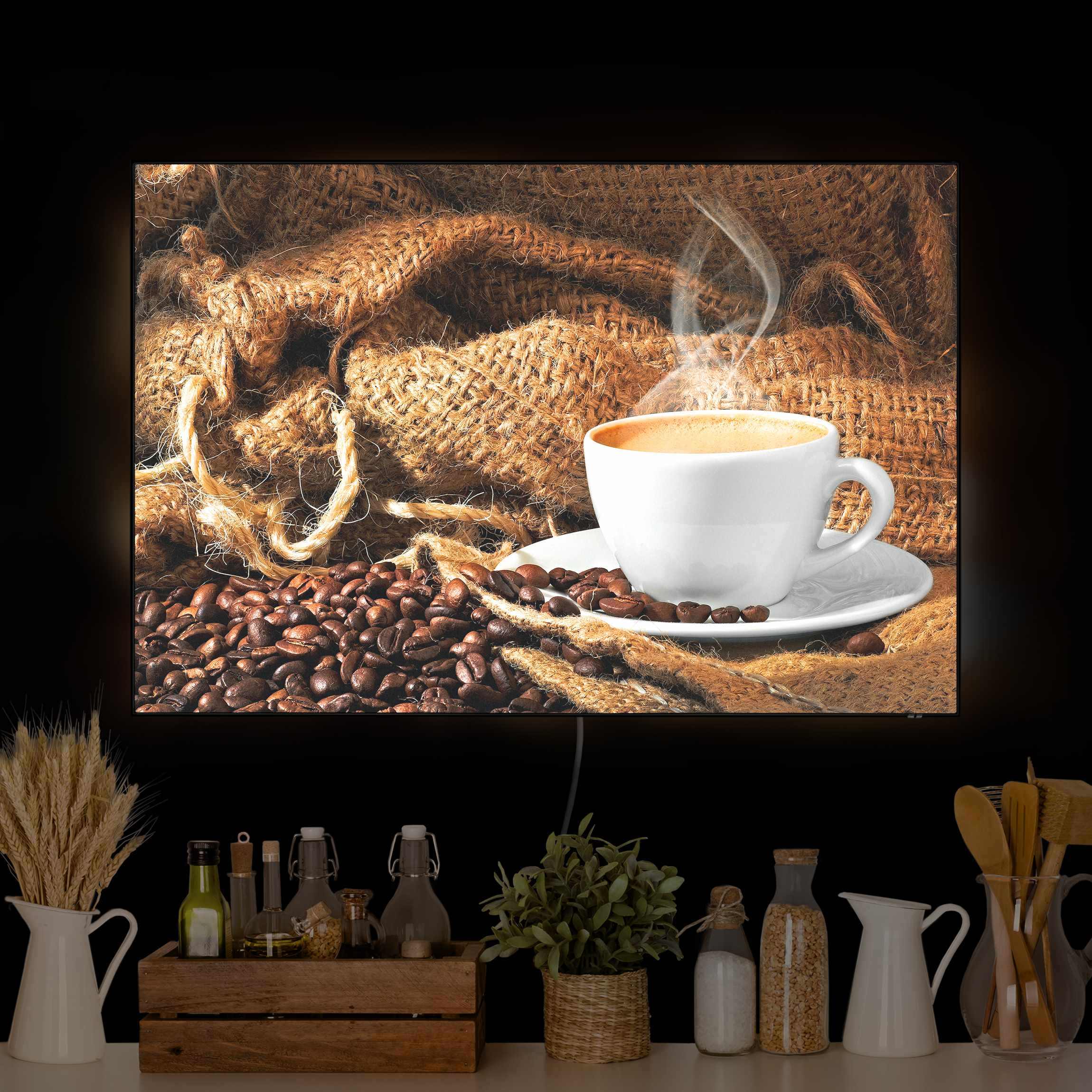 LED-Wechselbild Kaffee am Morgen