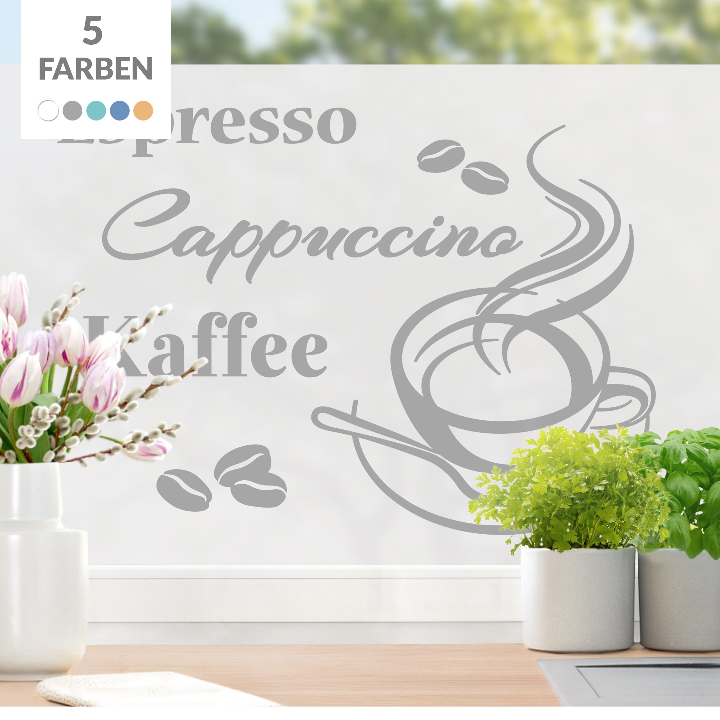 Milchglasfolie Kaffeepause - Espresso Cappuccino Kaffee II