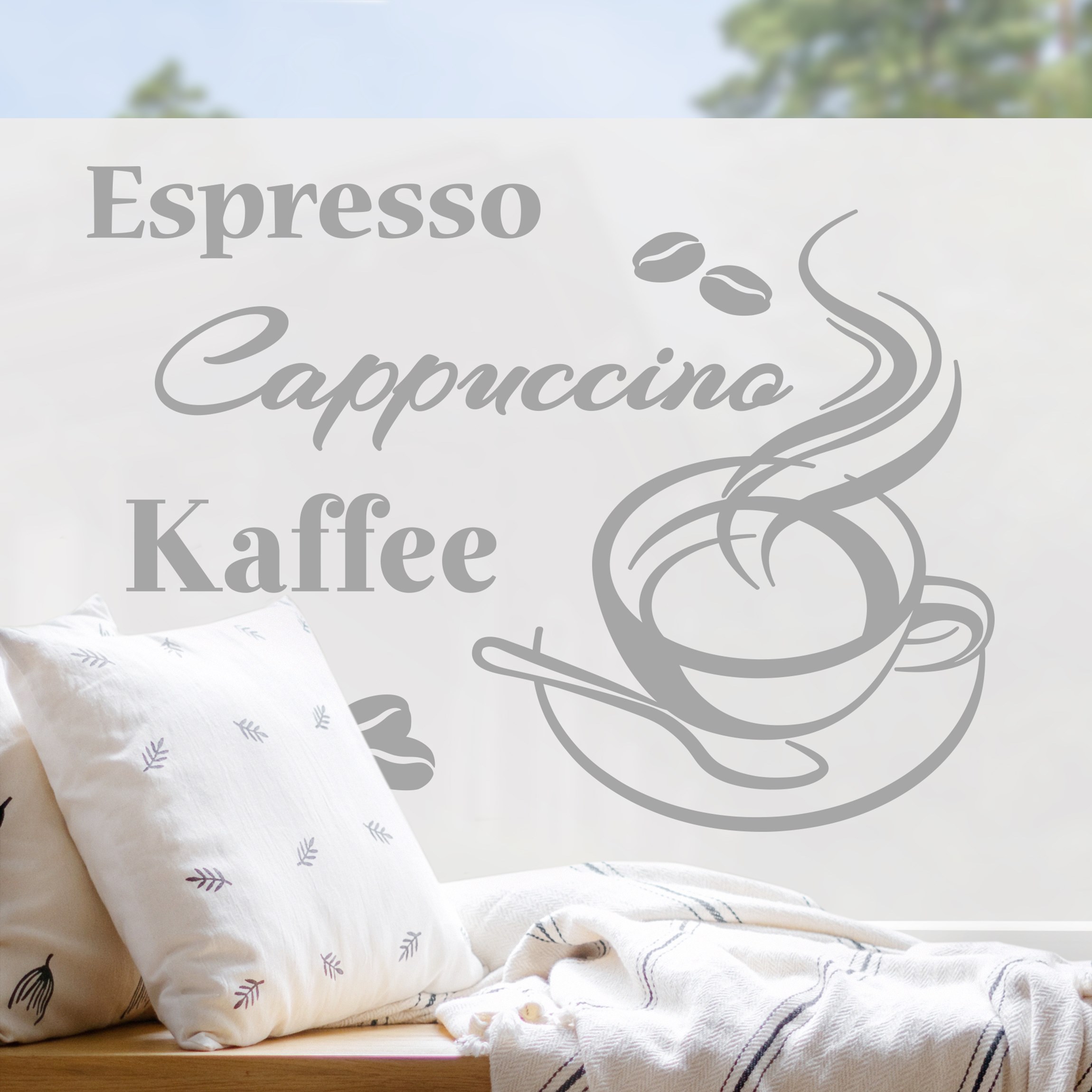 Milchglasfolie Kaffeepause - Espresso Cappuccino Kaffee II
