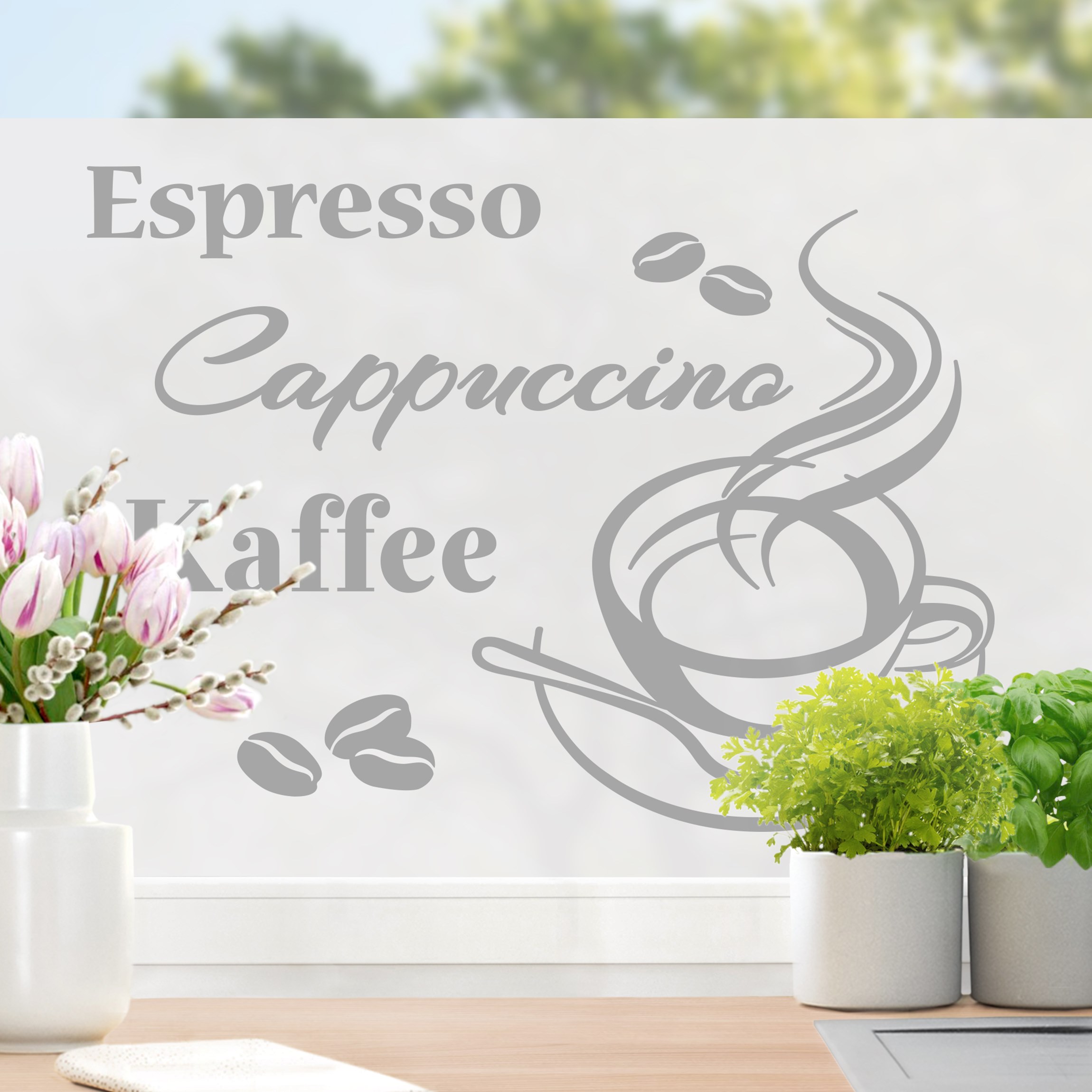 Milchglasfolie Kaffeepause - Espresso Cappuccino Kaffee II