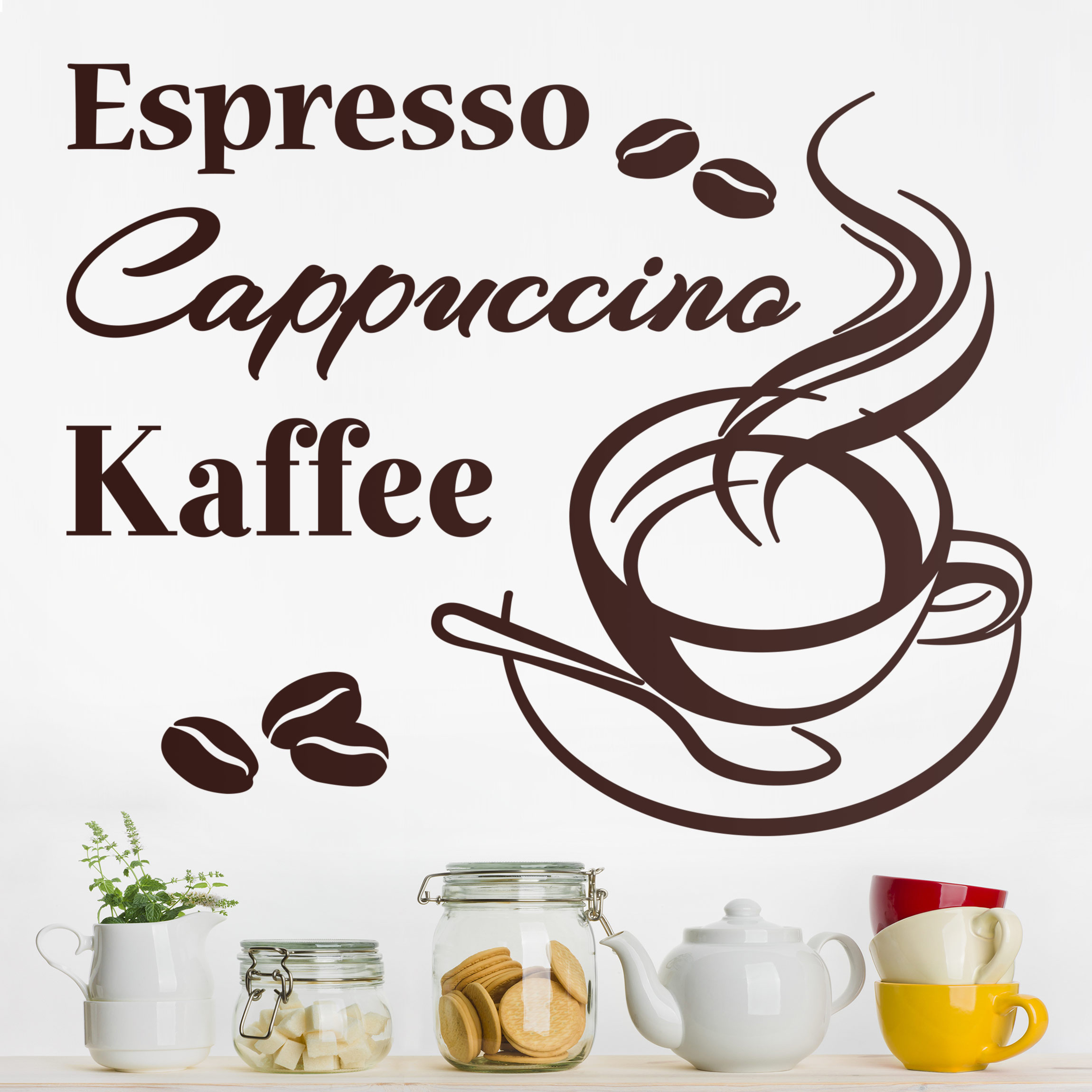Wandtattoo Kaffeepause - Espresso Cappucino Kaffee