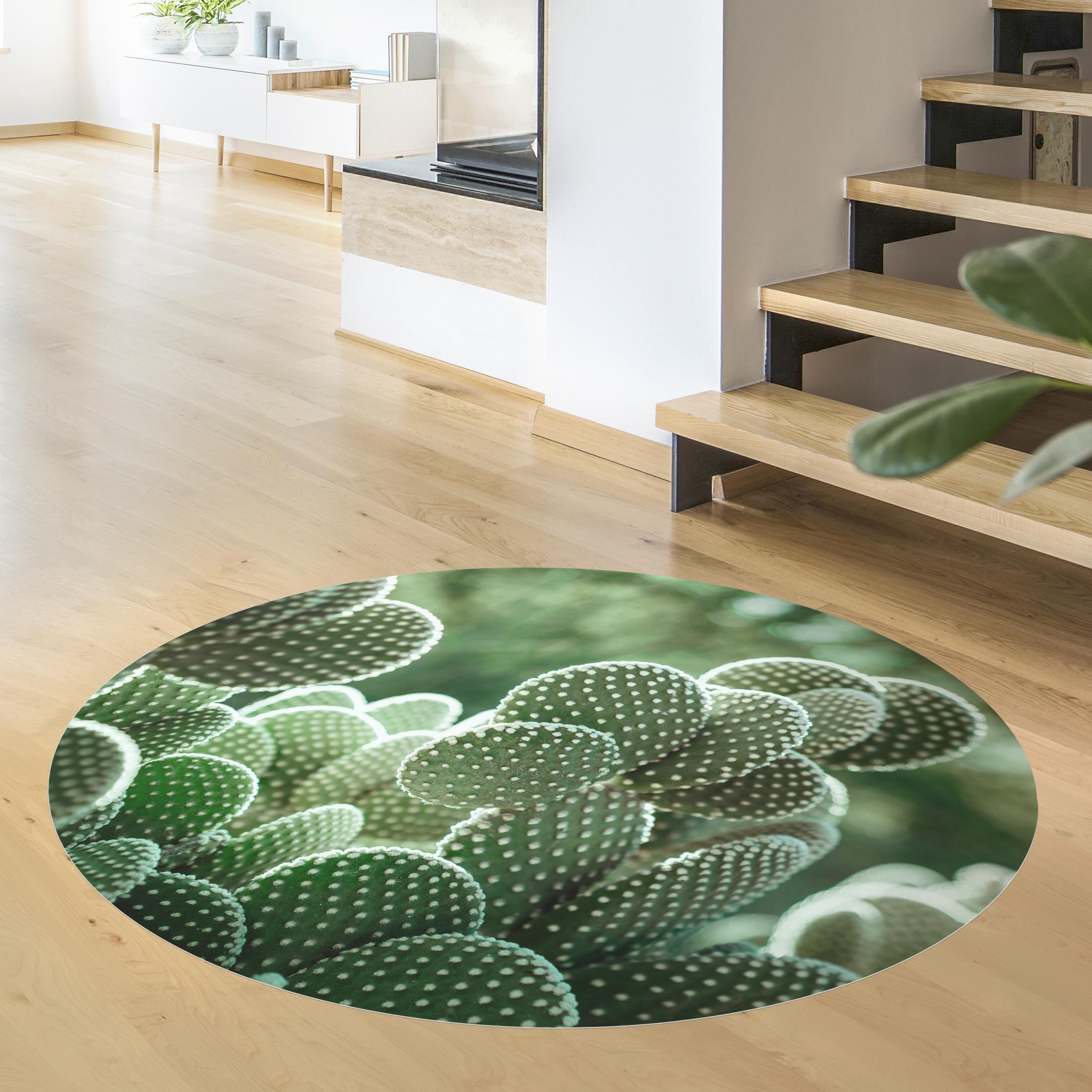 Runder Vinyl-Teppich Kakteen