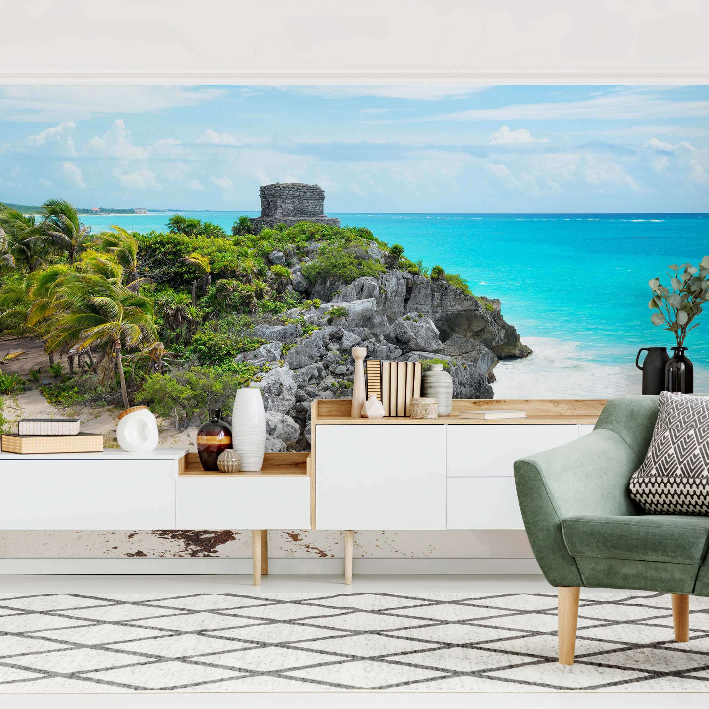 Fototapete Karibikküste Tulum Ruinen
