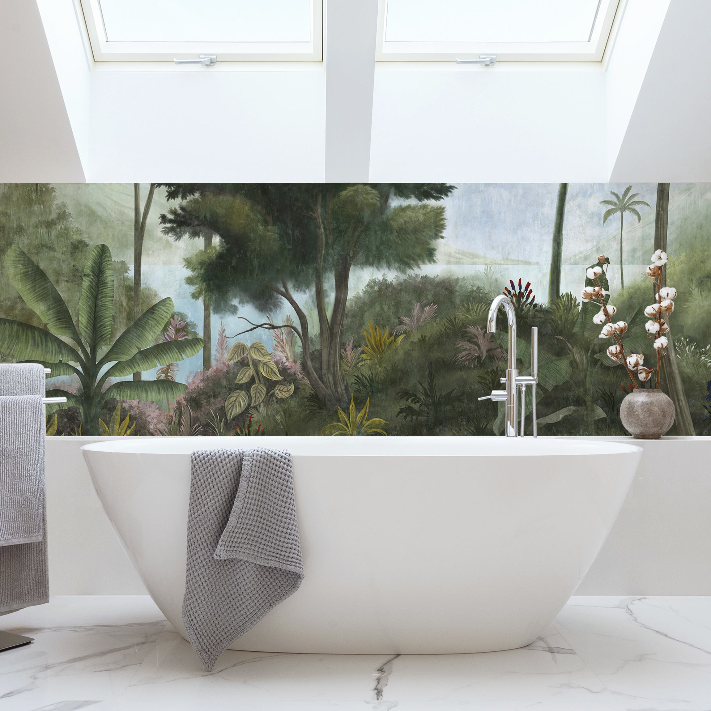Wandverkleidung Bad Karibischer Dschungel