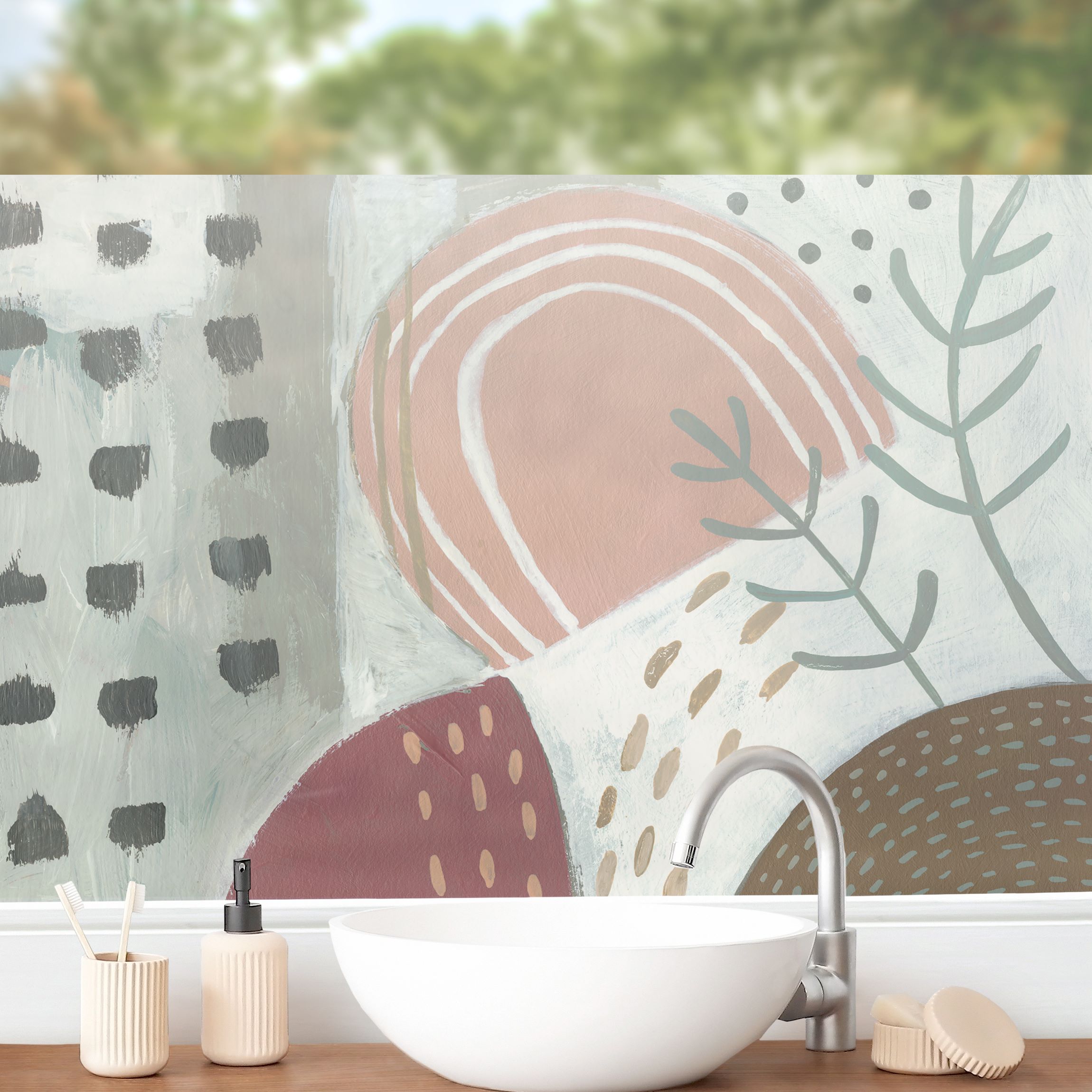 Fensterfolie Karneval der Formen in Beere I