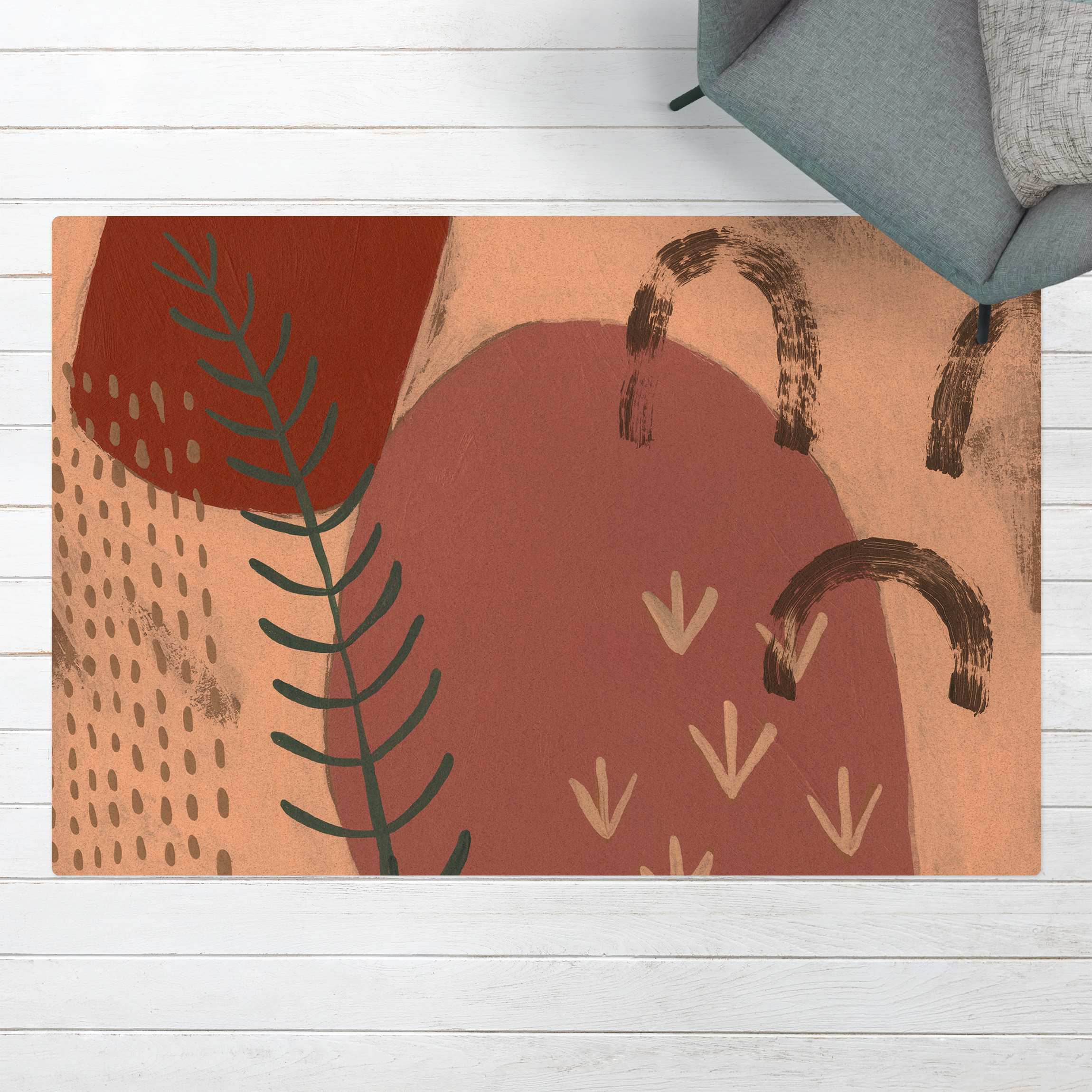 Kork-Teppich Karneval der Formen in Beere II