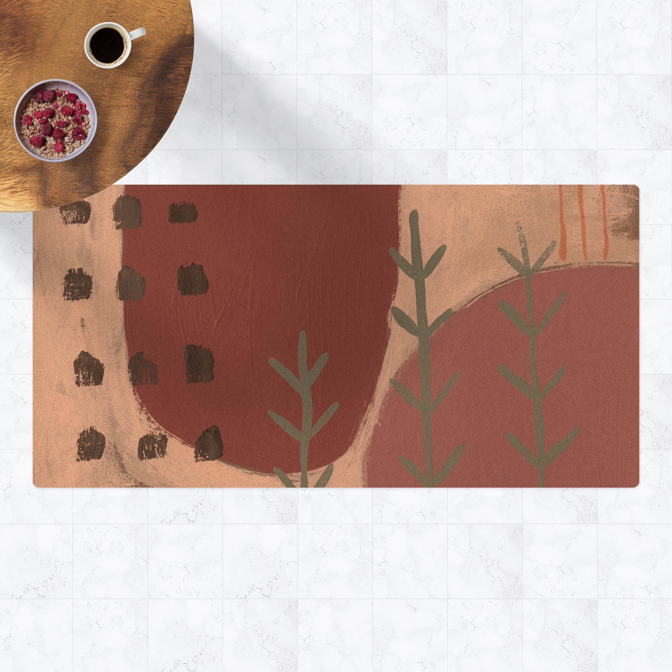 Kork-Teppich Karneval der Formen in Beere III