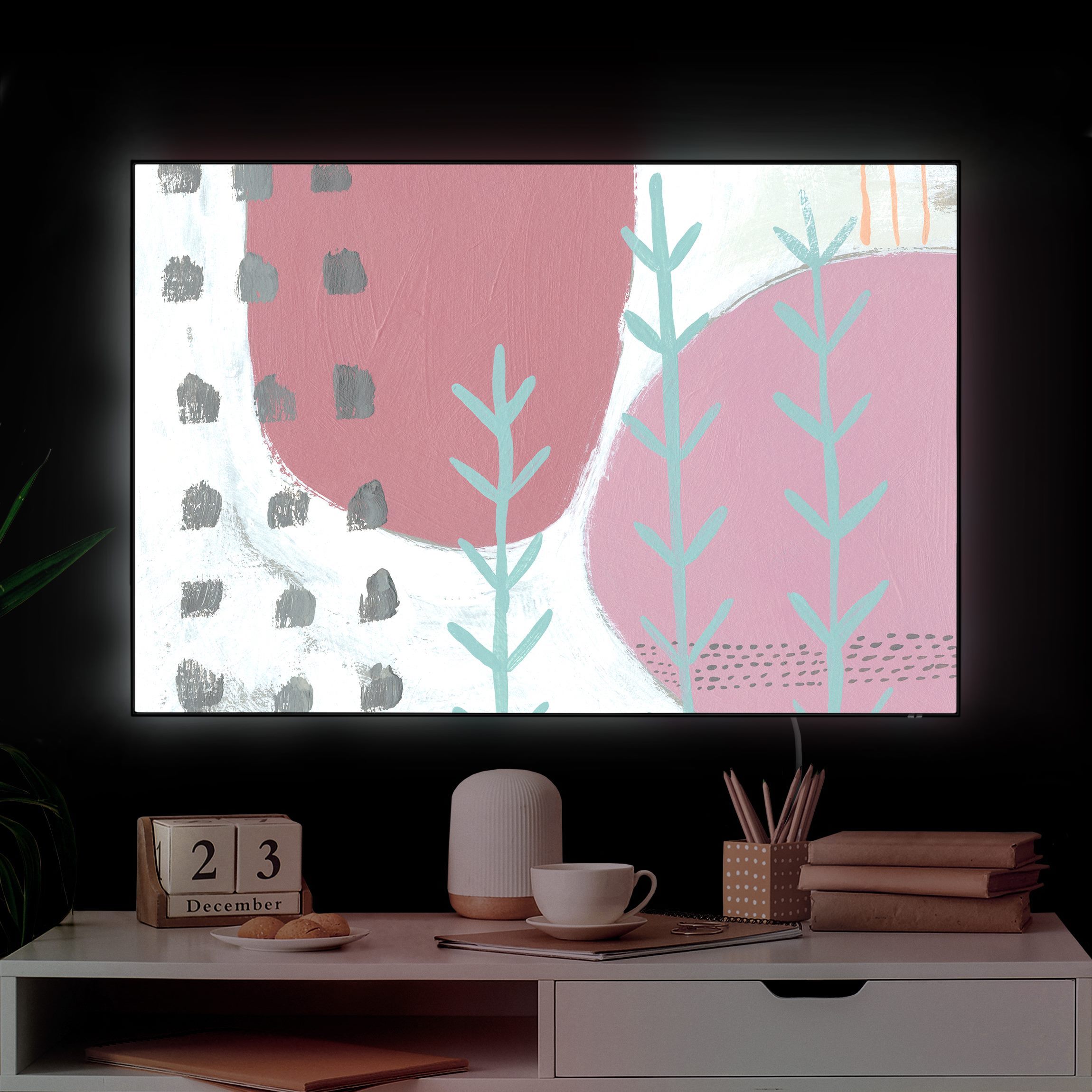 LED-Wechselbild Karneval der Formen in Beere III