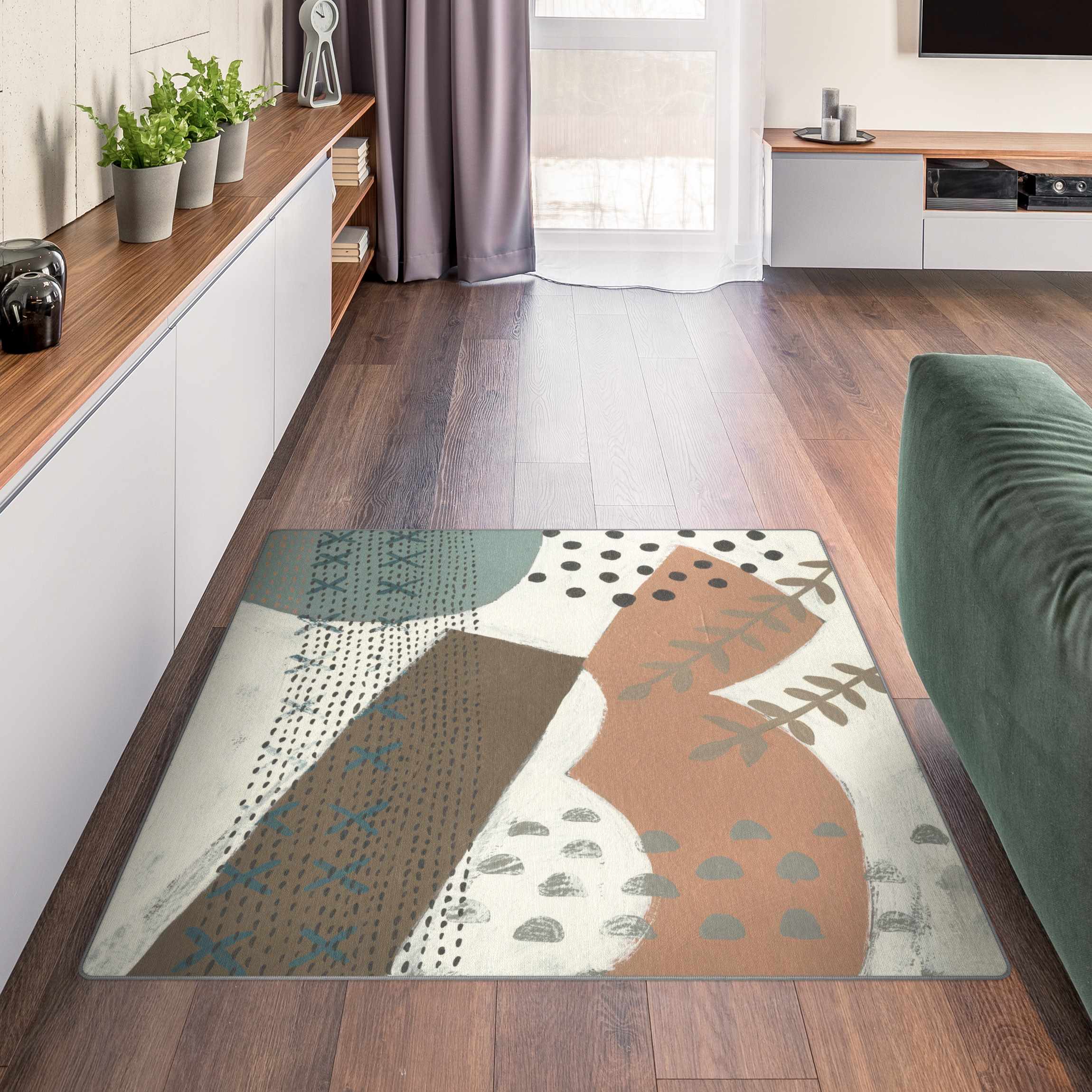 Teppich Karneval der Formen in Lachs I