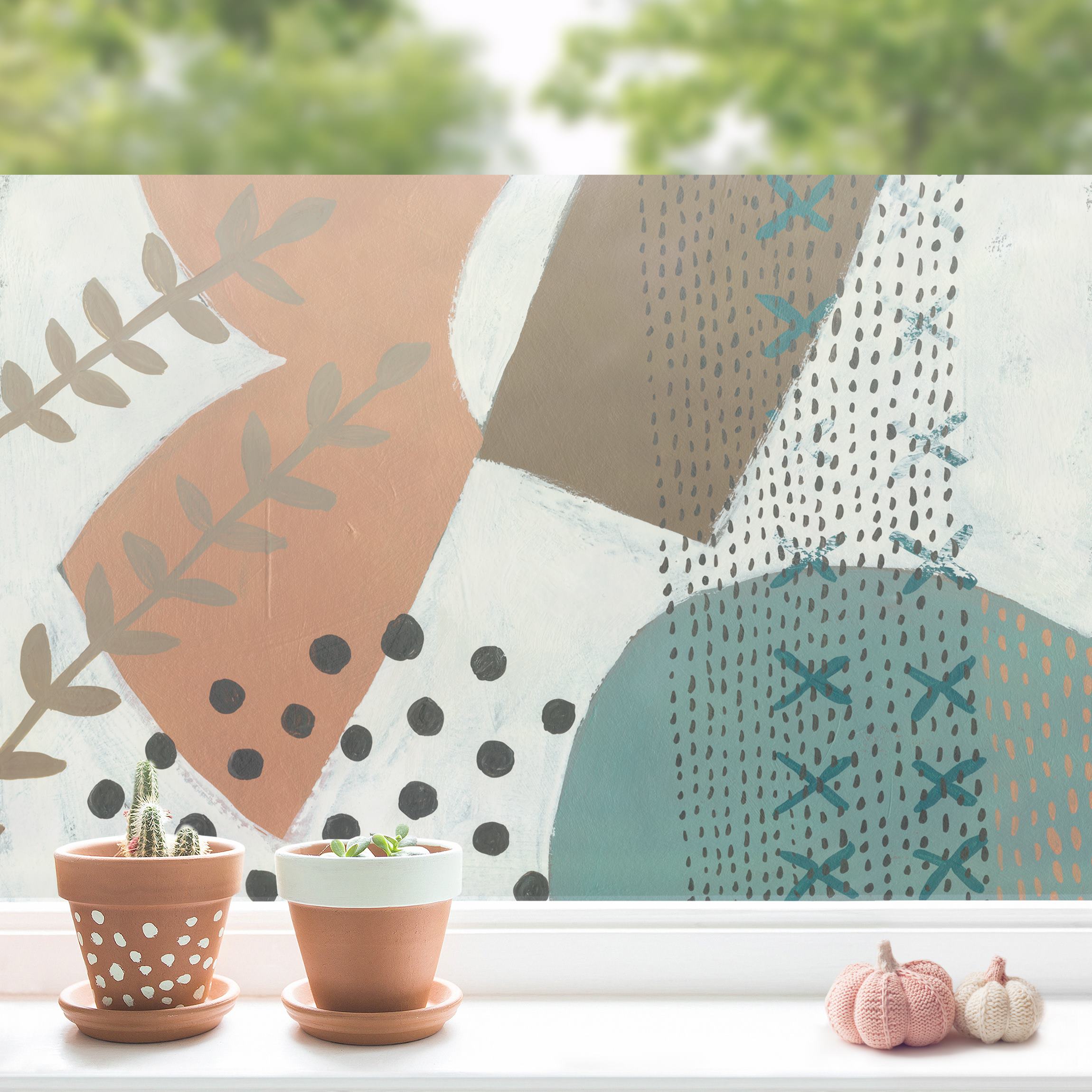 Fensterfolie Karneval der Formen in Lachs I