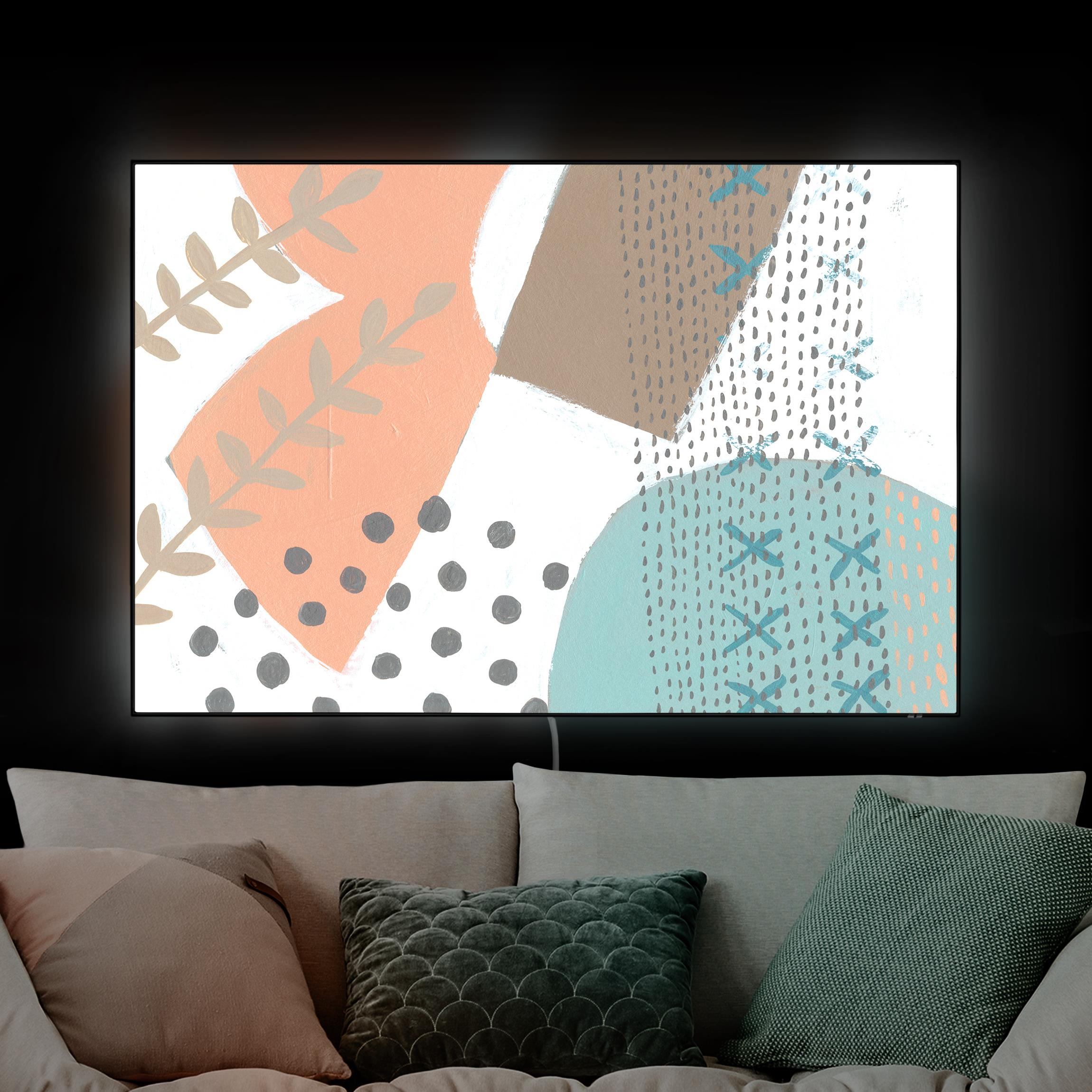 LED-Wechselbild Karneval der Formen in Lachs I