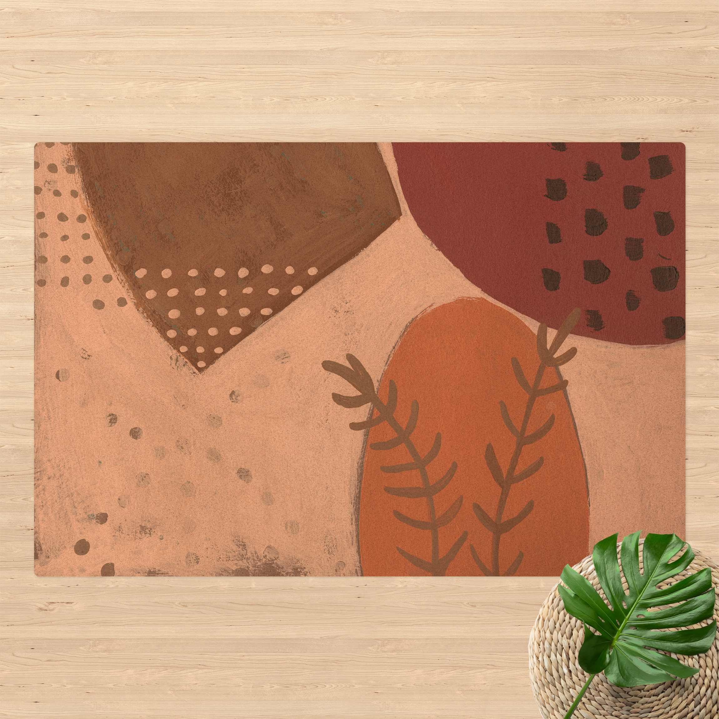 Kork-Teppich Karneval der Formen in Lachs II