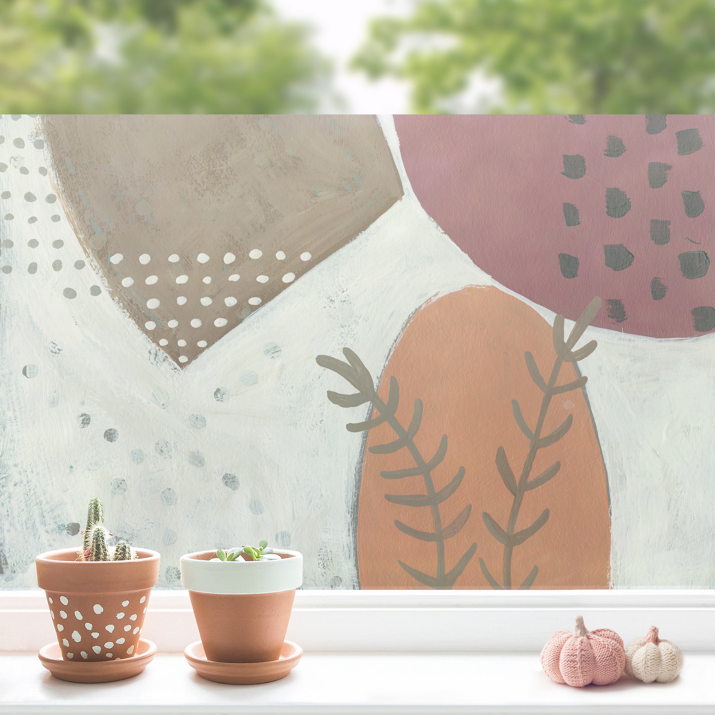 Fensterfolie Karneval der Formen in Lachs II