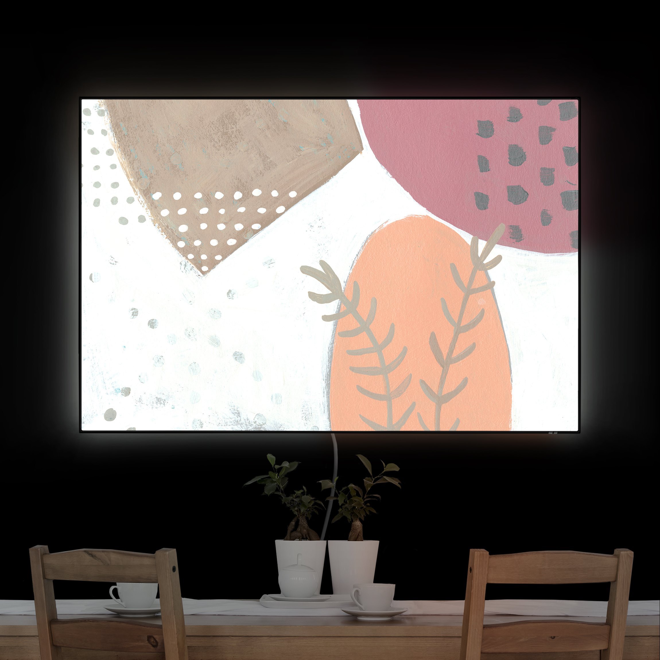 LED-Wechselbild Karneval der Formen in Lachs II