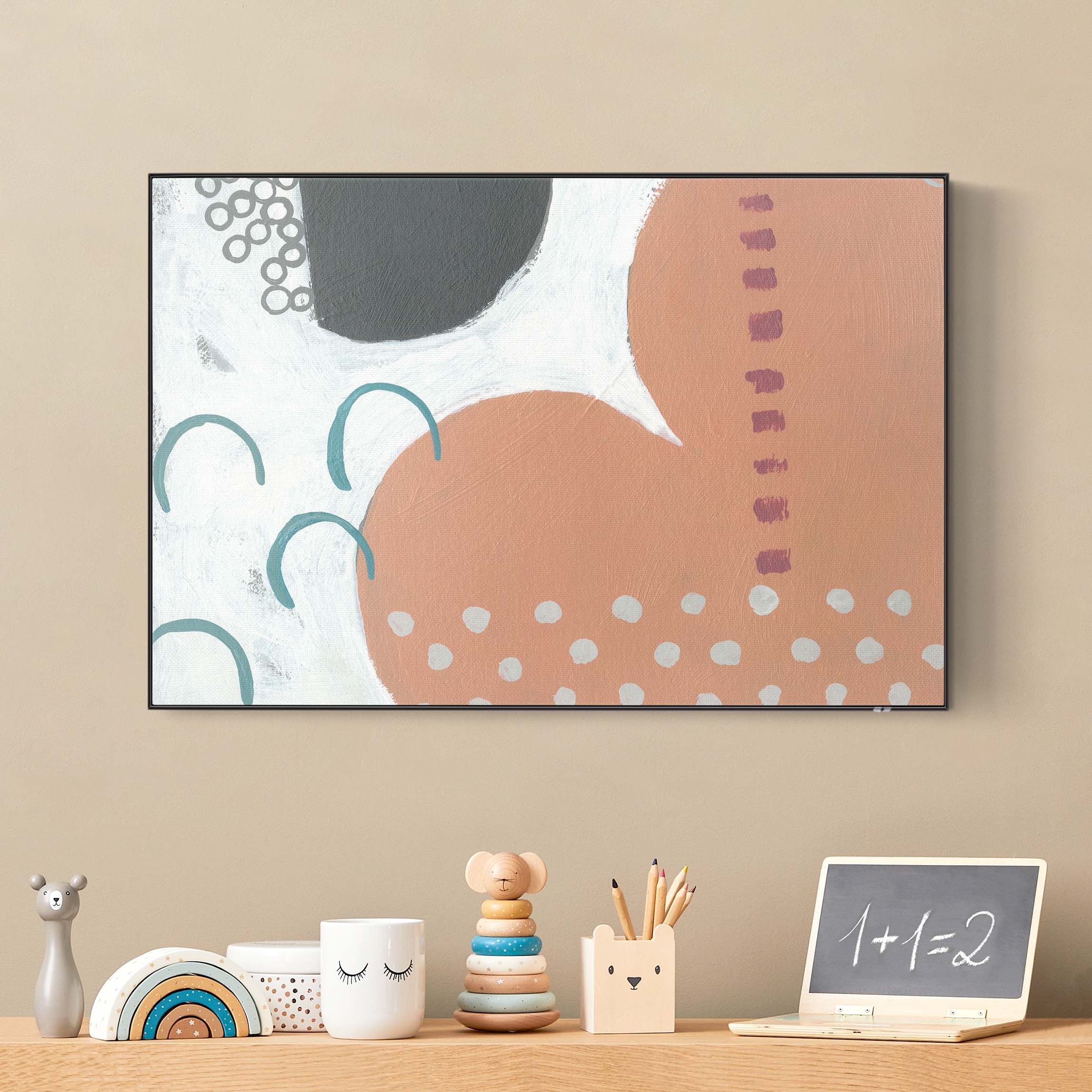 Akustik-Wechselbild Karneval der Formen in Lachs III