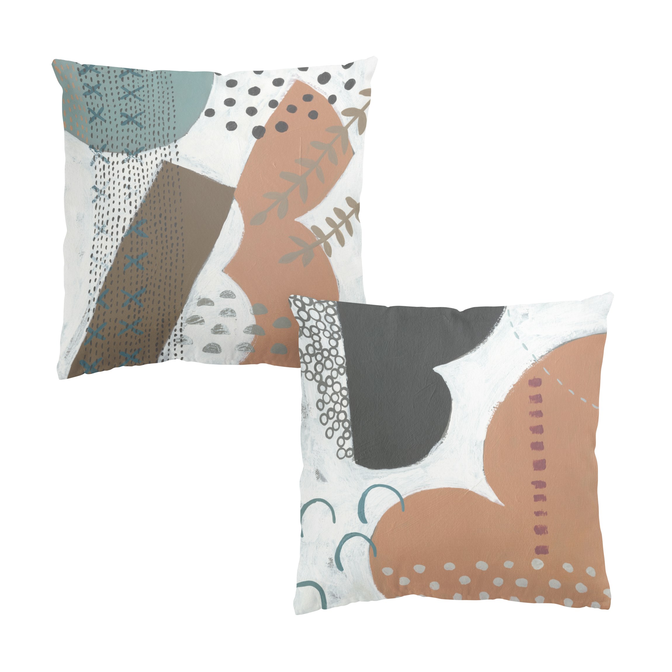 Dekokissen 2er Set Karneval der Formen in Lachs Set III