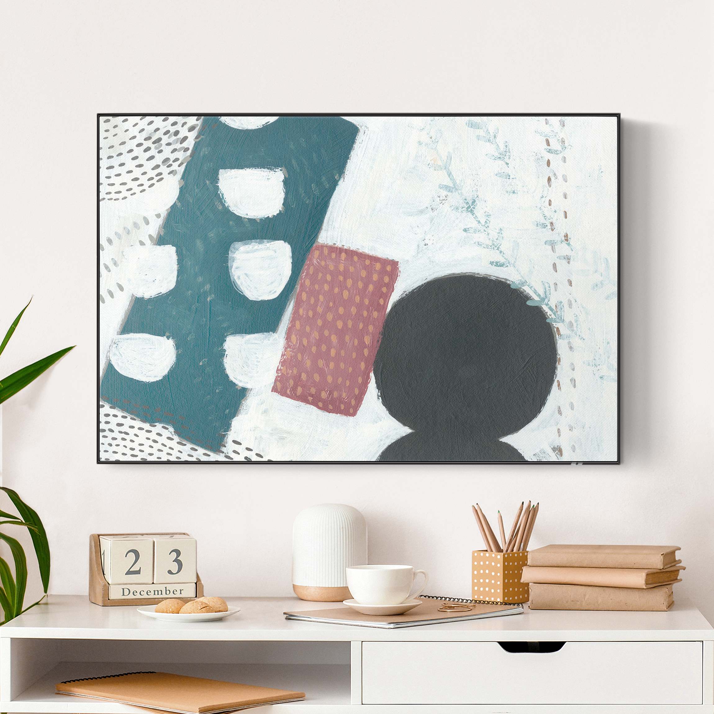 Akustik-Wechselbild Karneval der Formen in Petrol I