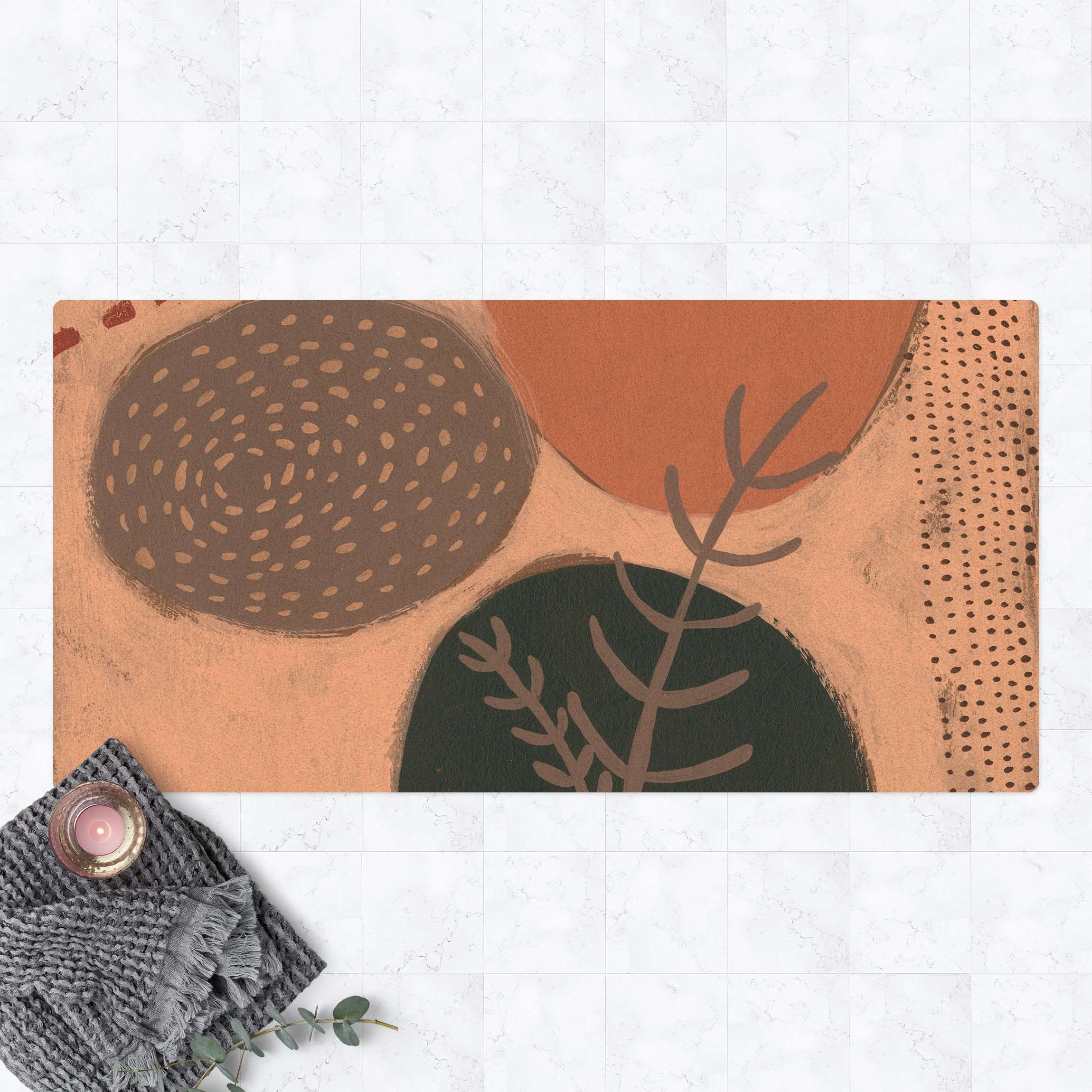 Kork-Teppich Karneval der Formen in Petrol II