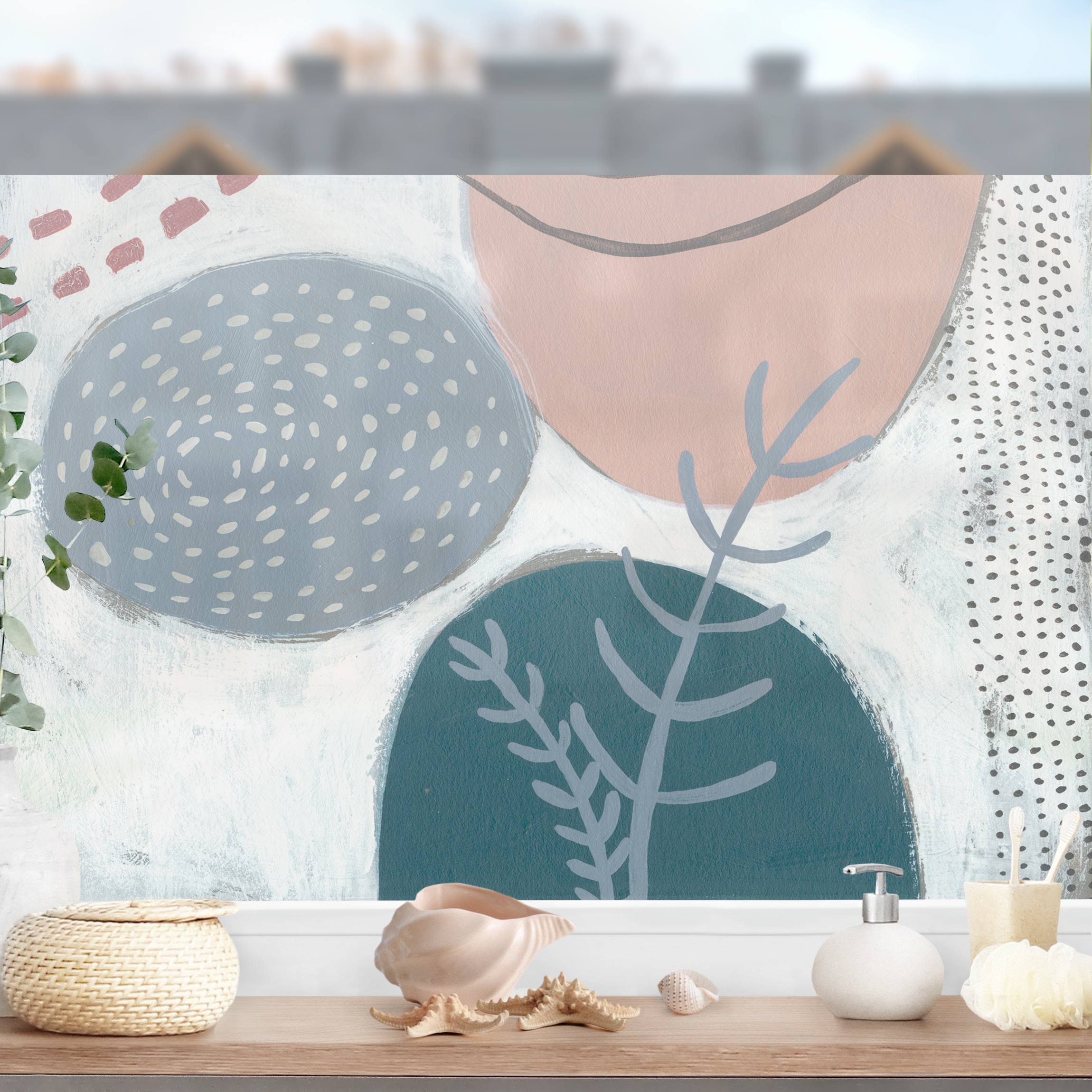 Fensterfolie Karneval der Formen in Petrol II