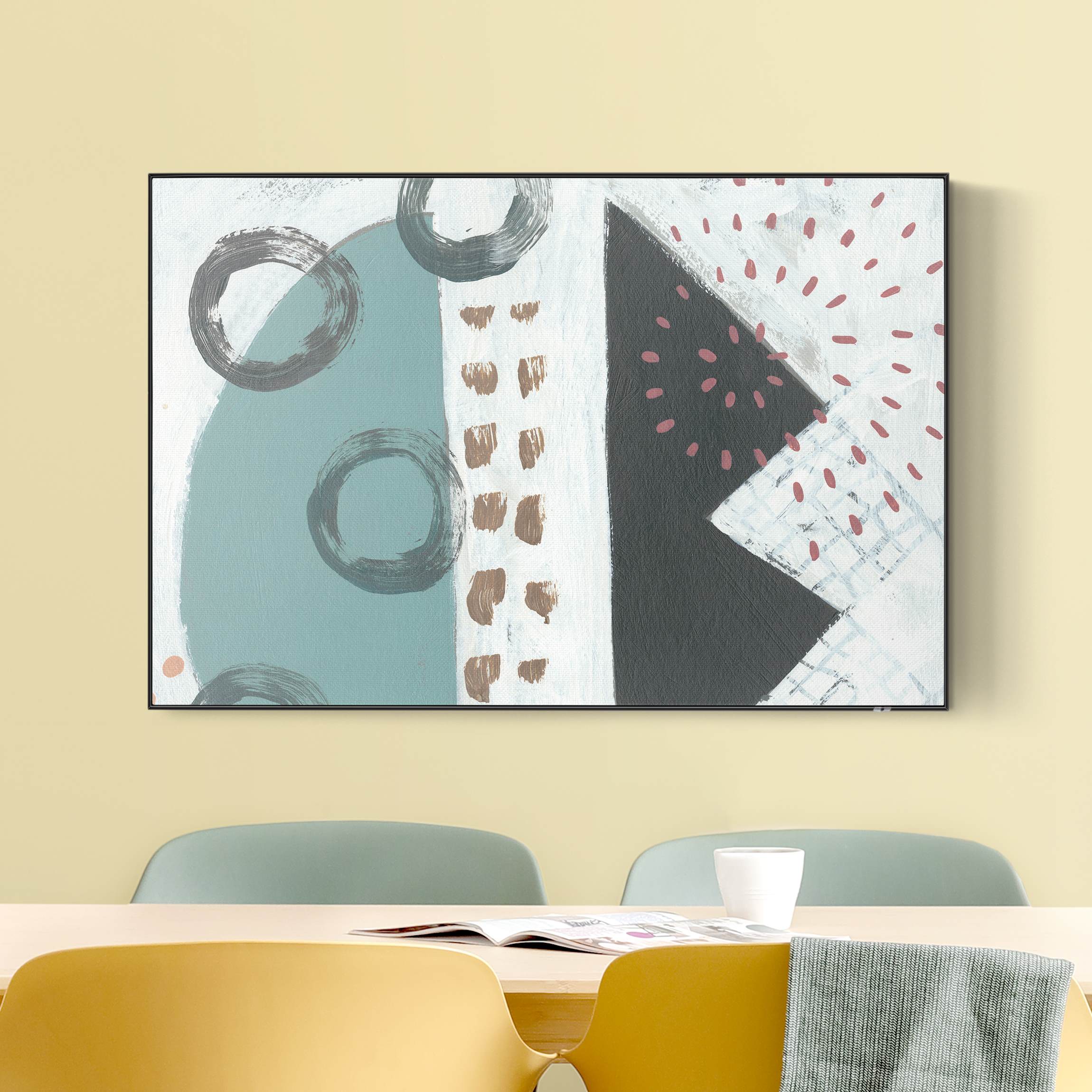 Akustik-Wechselbild Karneval der Formen in Petrol III